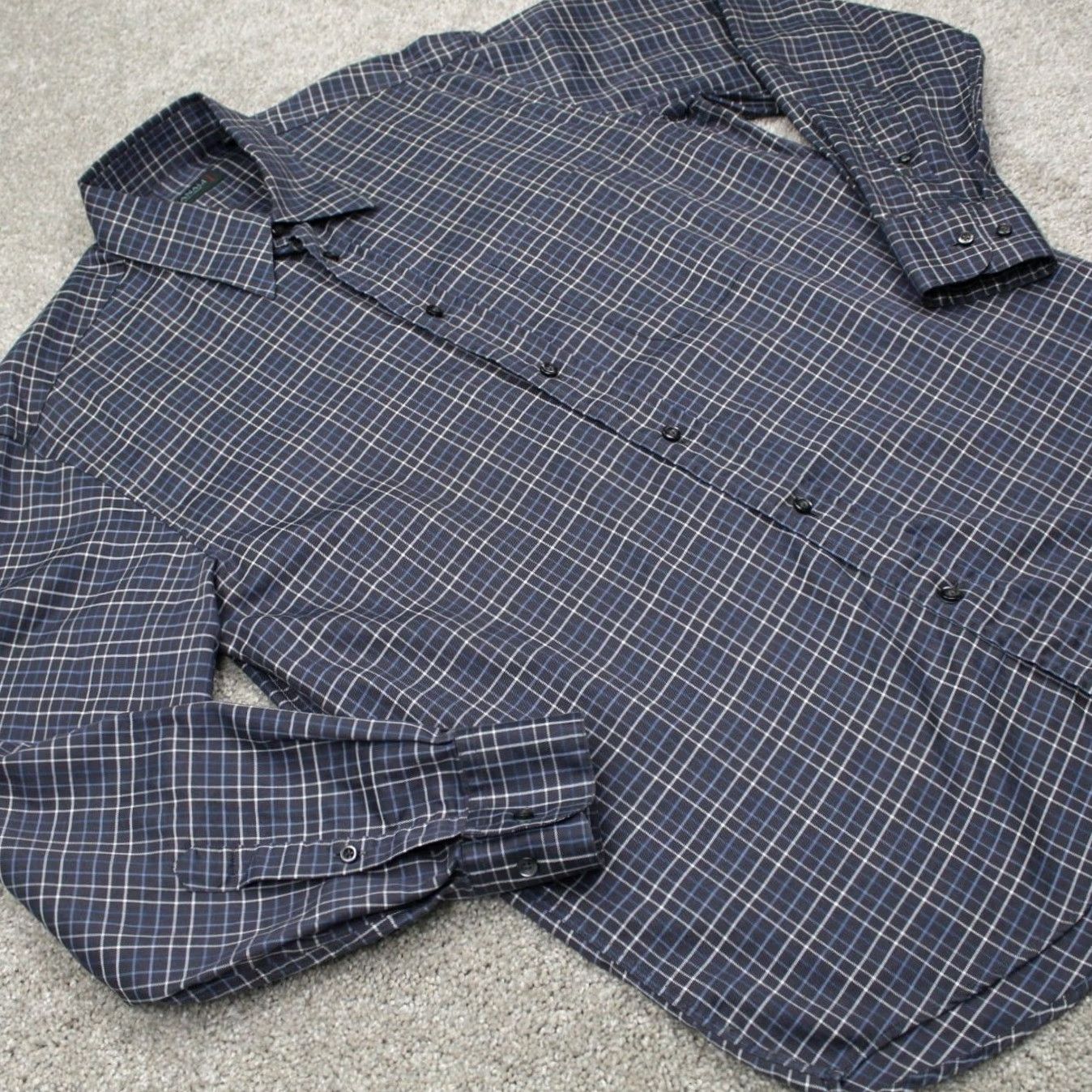 Canali Canali Shirt Mens Medium Blue & White Checkered 100% Cotton Long Sleeve Button Up Shirt Mens Blue & White Checkered Cotton Button-Up Modern Preppy Size US M / EU 48-50 / 2 - 6 Thumbnail