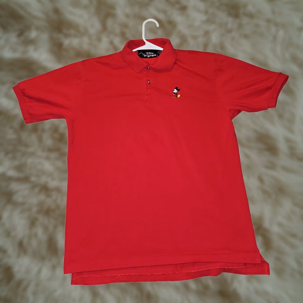 Disney VINTAGE Disney Originals Polo Shirt Large Men's Short Sleeve Red Embroidered Shirt Size US L / EU 52-54 / 3 - 1 Thumbnail