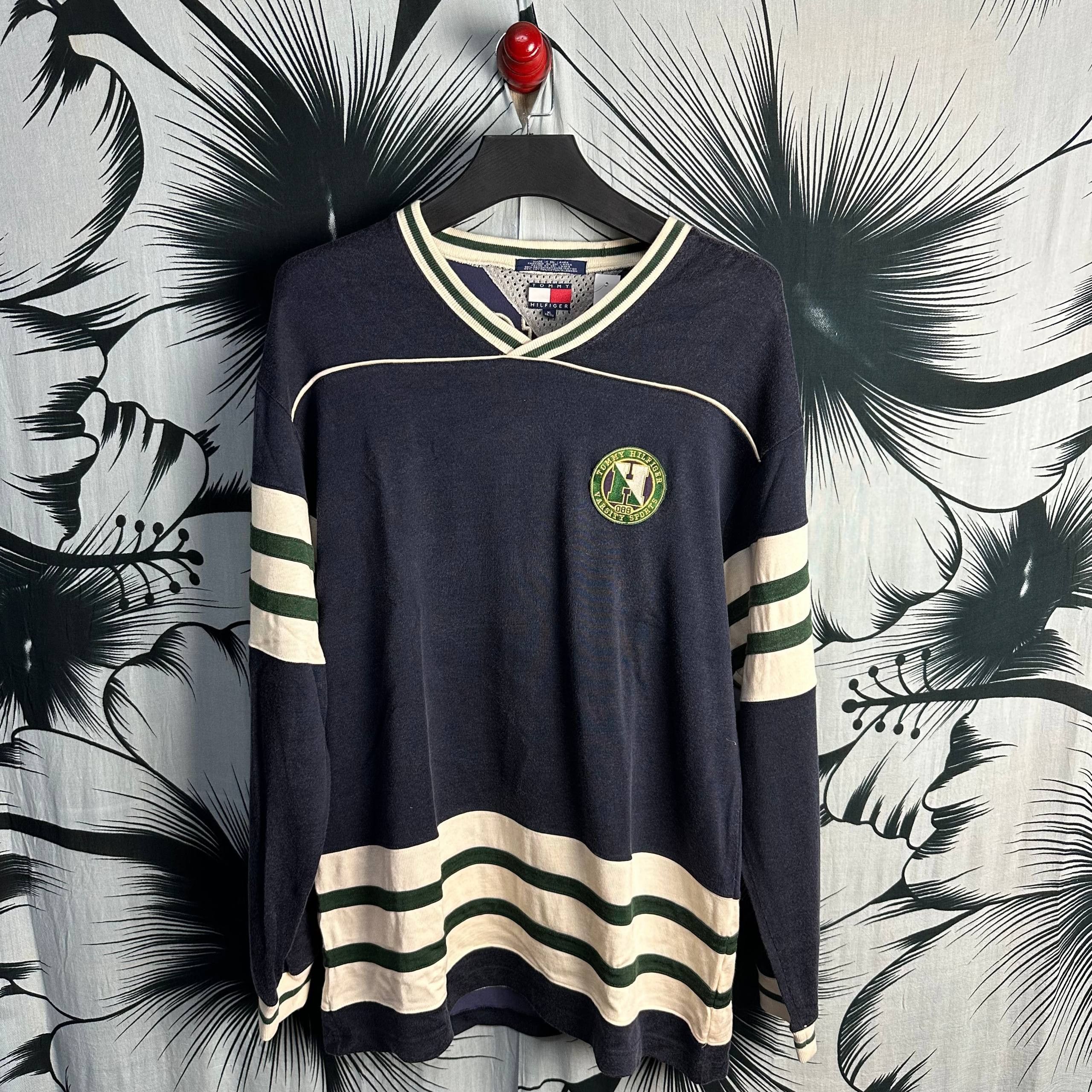 Tommy Hilfiger OG Vintage 90s Tommy Hilfiger Hockey Pullover Jersey Size US XL / EU 56 / 4 - 1 Thumbnail