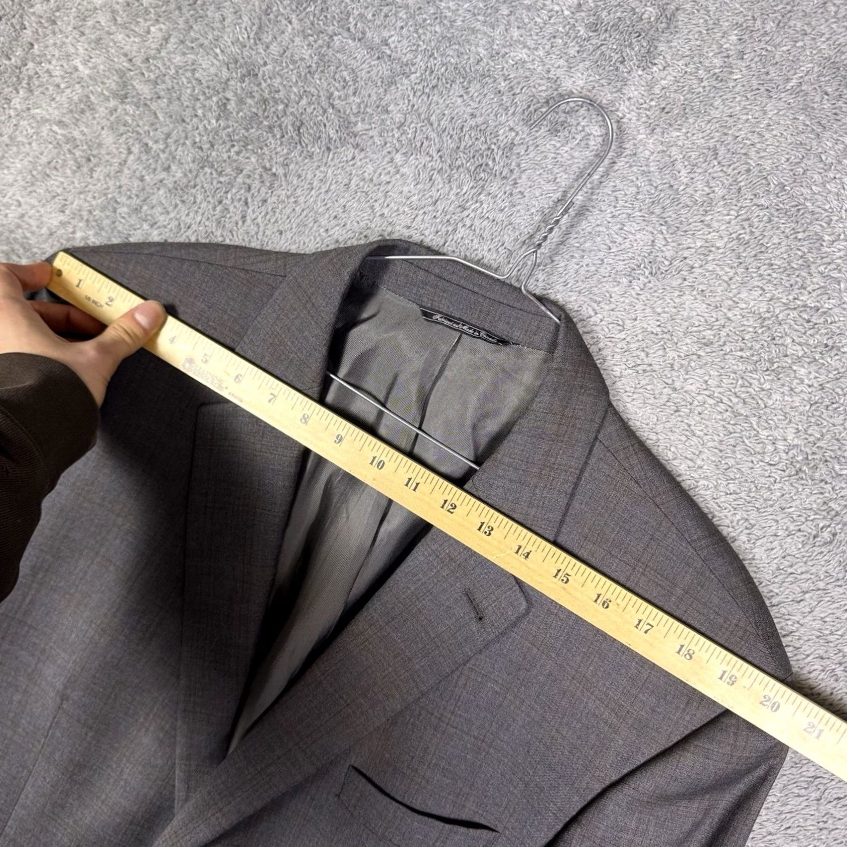 Vintage VINTAGE S. Cohen Suit Mens 48L 36x33 Blazer Slacks 2 Piece Wool Windowpane Gray 80s 90s City Classic Designer Retro Business Formal Mens Size 48R - 7 Thumbnail