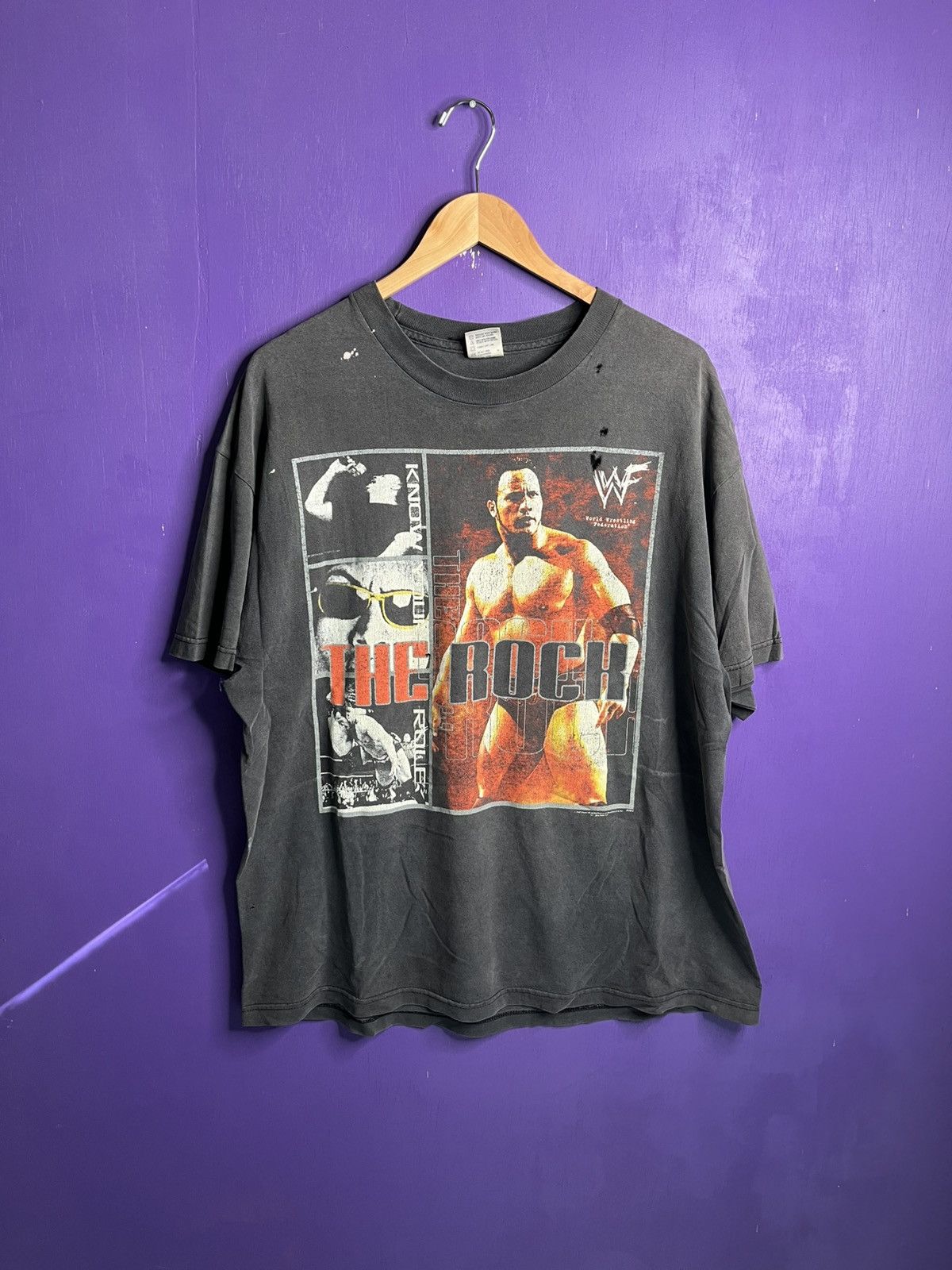 Vintage × WWF Vintage 1998 WWF The rock know your role t-shirt Size US XL / EU 56 / 4 - 1 Thumbnail