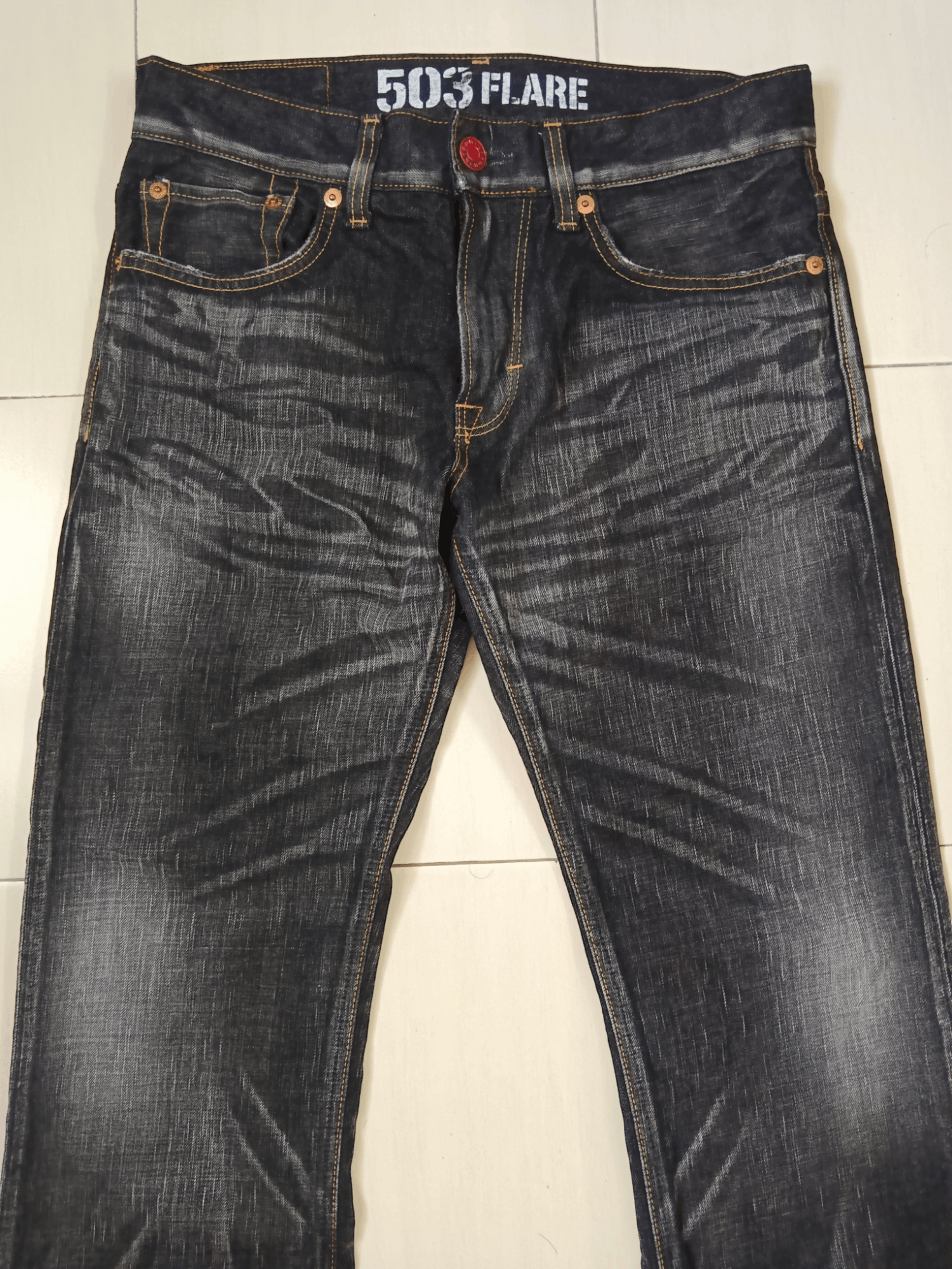 Edwin 🔥Edwin 503🔥 Seditionaries Punk Flare Denim Size US 33 - 2 Thumbnail