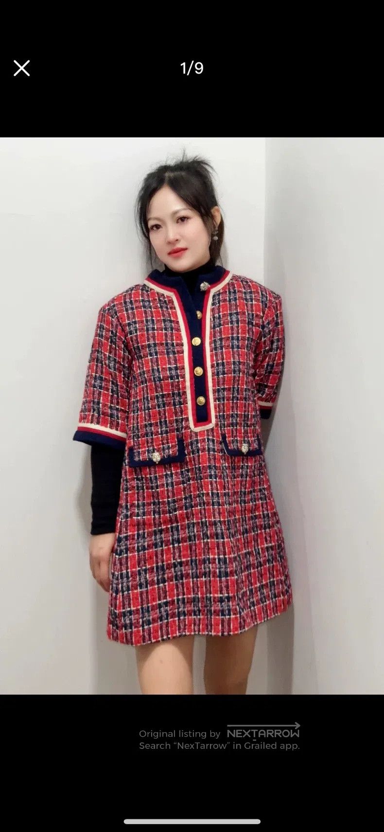 Gucci Gucci Red and blue plaid tweed dress Size XS / US 0-2 / IT 36-38 - 8 Thumbnail