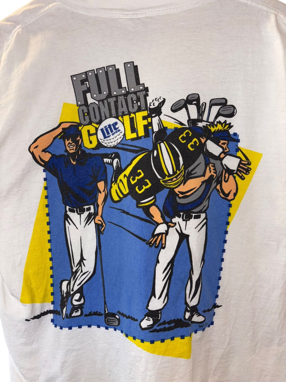 Tultex × Vintage Vintage 90’s Miller Lite “Full Contact Golf” Tultex T-Shirt Size US XL / EU 56 / 4 - 4 Thumbnail