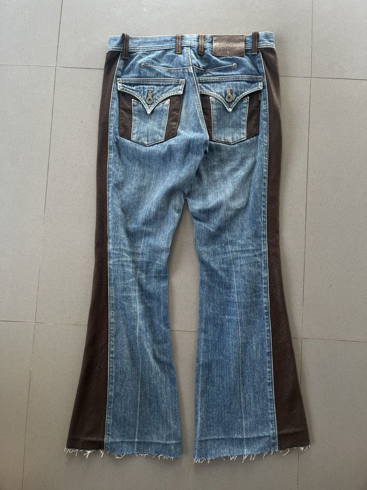 If Six Was Nine × Le Grande Bleu (L.G.B.) × Yasuyuki Ishii JAPANESE FLARE BOOTCUT PANTS MORGAN HOMME SNAKE LEATHER Size US 30 / EU 46 - 2 Thumbnail
