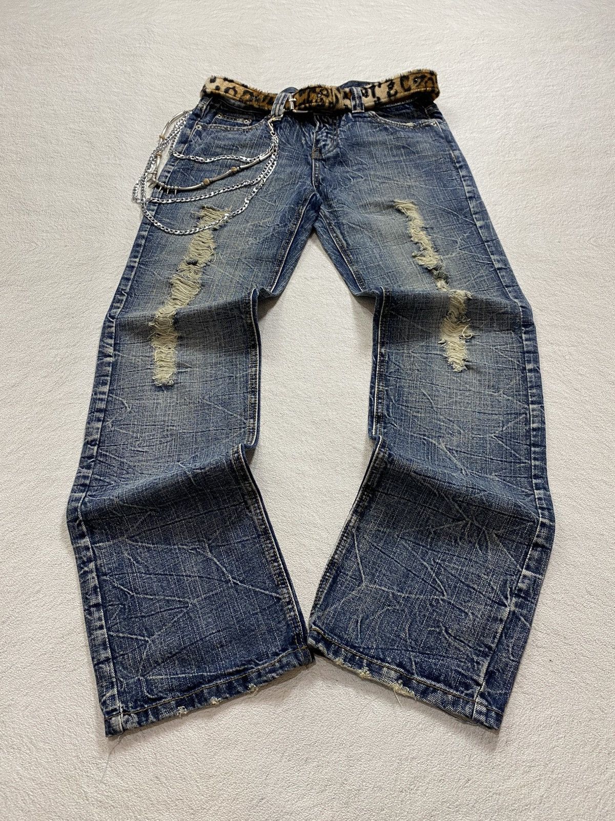 If Six Was Nine × Japanese Brand 2000s AFT Distressed opium style jean Size US 31 - 1 Thumbnail