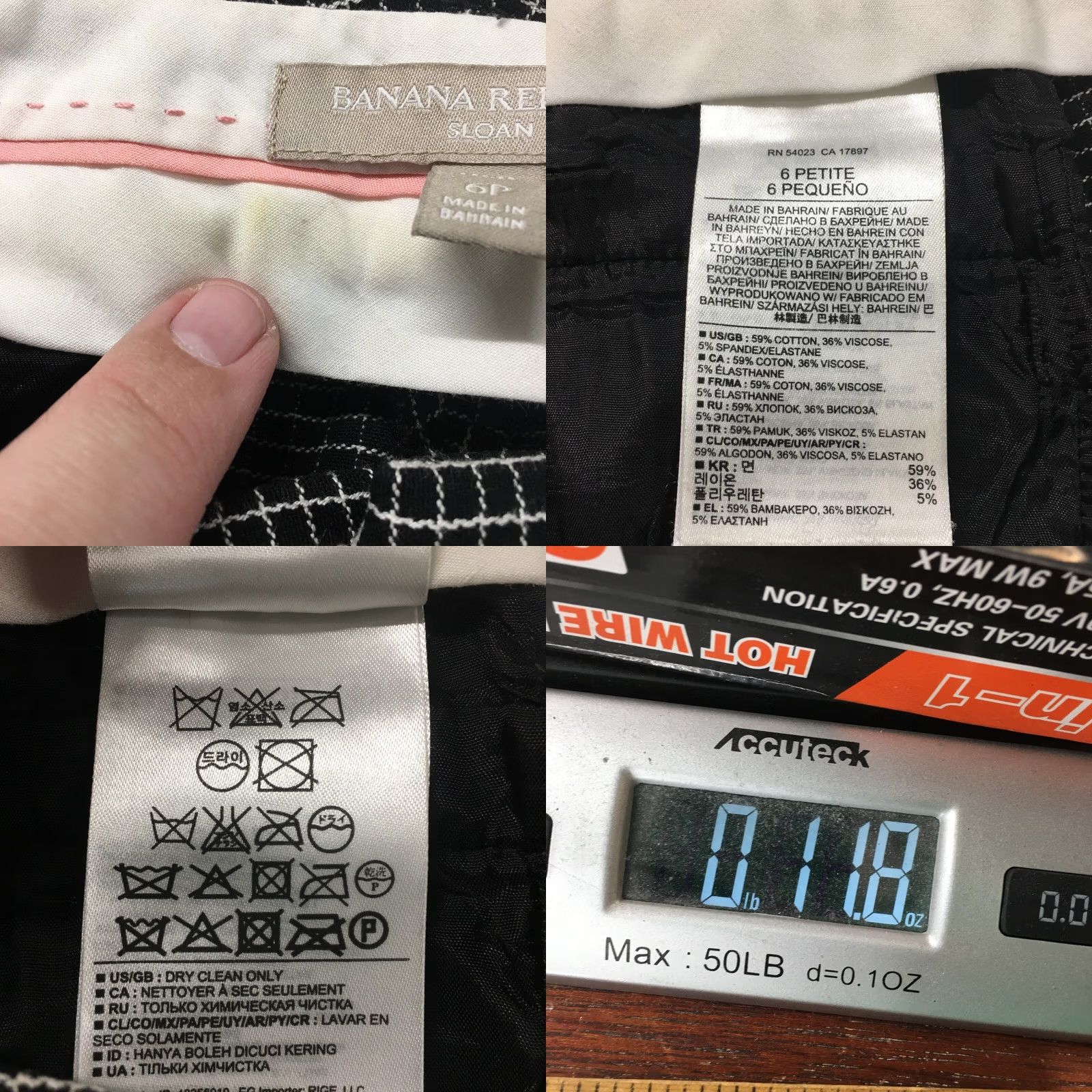Banana Republic Banana Republic Sloan Capri Pants Womens 6P Black Gingham Zip Capris Petite Pants Indoor Casual Mens Women Girls 2? Size 28" / US 6 / IT 42 - 10 Thumbnail