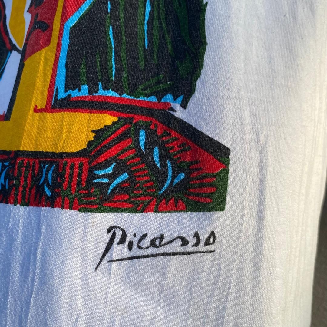 Vintage Thrashed Vintage 90s Distressed Picasso Spadem Art Tee Size US M / EU 48-50 / 2 - 3 Thumbnail