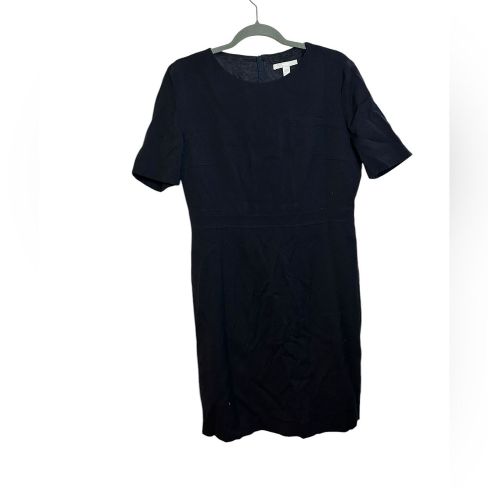 Hugo Boss Hugo Boss Navy Blue Short Sleeve Wool Sheath Dress Size L / US 10 / IT 46 - 1 Thumbnail