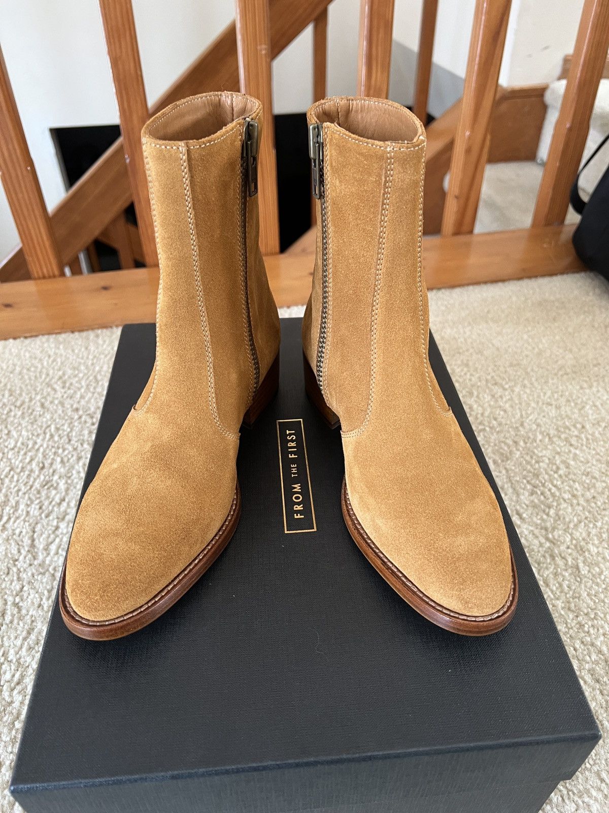 image of From The First Lucia Boot - Camel Suede in Brown, Women's (Size 6)