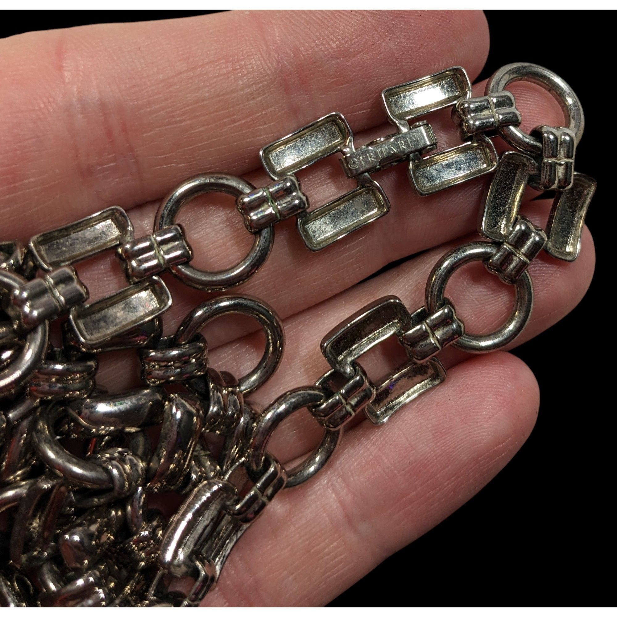 Other Vintage Trifari Geometric Link Silver Tone Necklace Size ONE SIZE - 4 Thumbnail