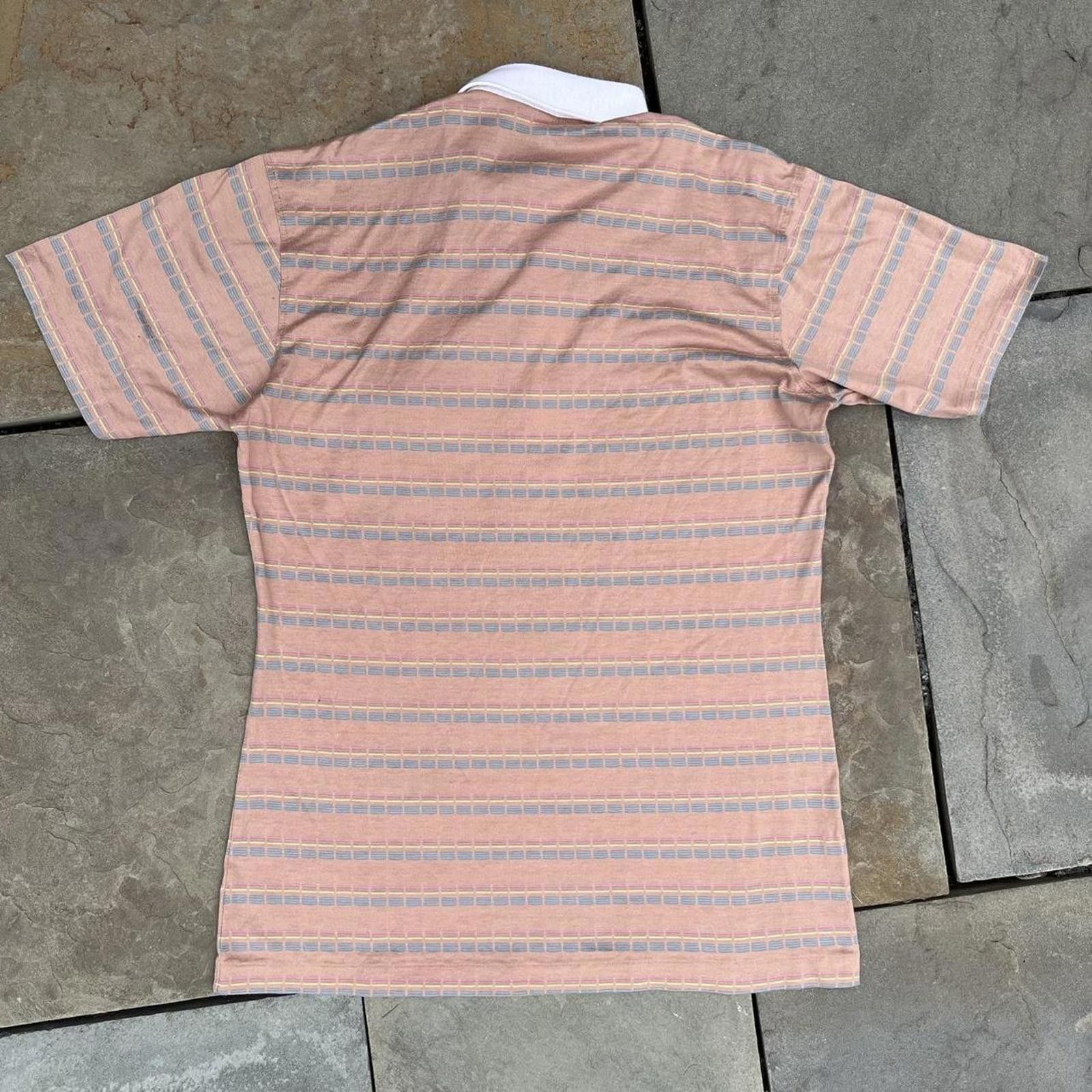Vintage Vintage 80s Multi Stripe Contrast Collar Polo Size M / US 6-8 / IT 42-44 - 4 Thumbnail