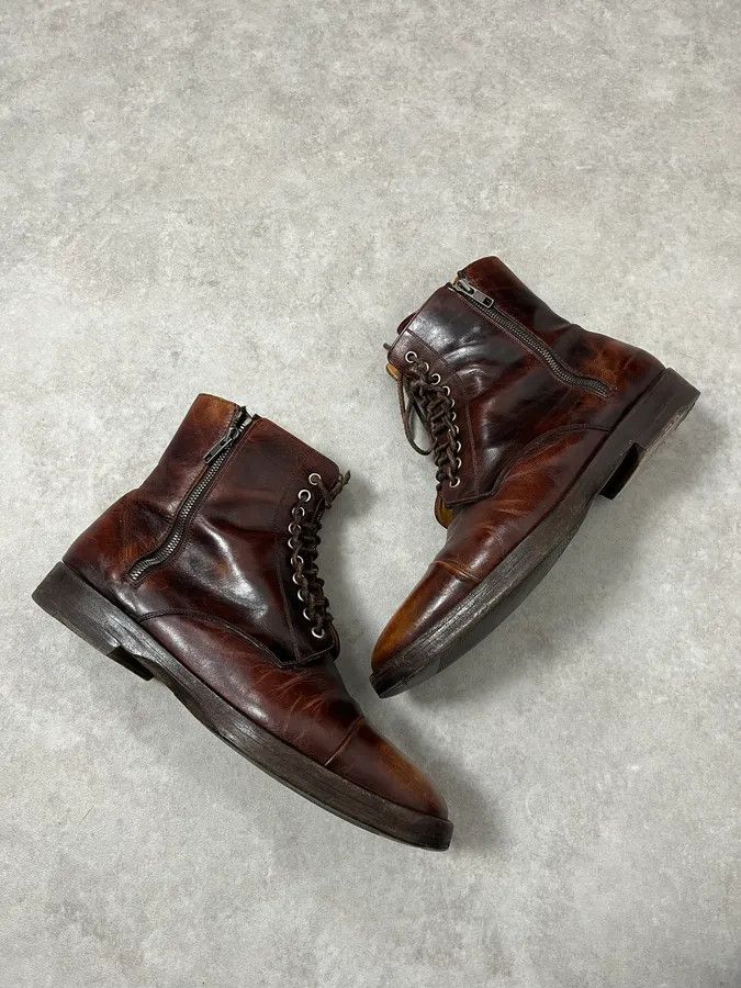 Maison Margiela Maison Margiela Brown Eroded Leather Boots Size US 9.5 / EU 42-43 - 7 Thumbnail