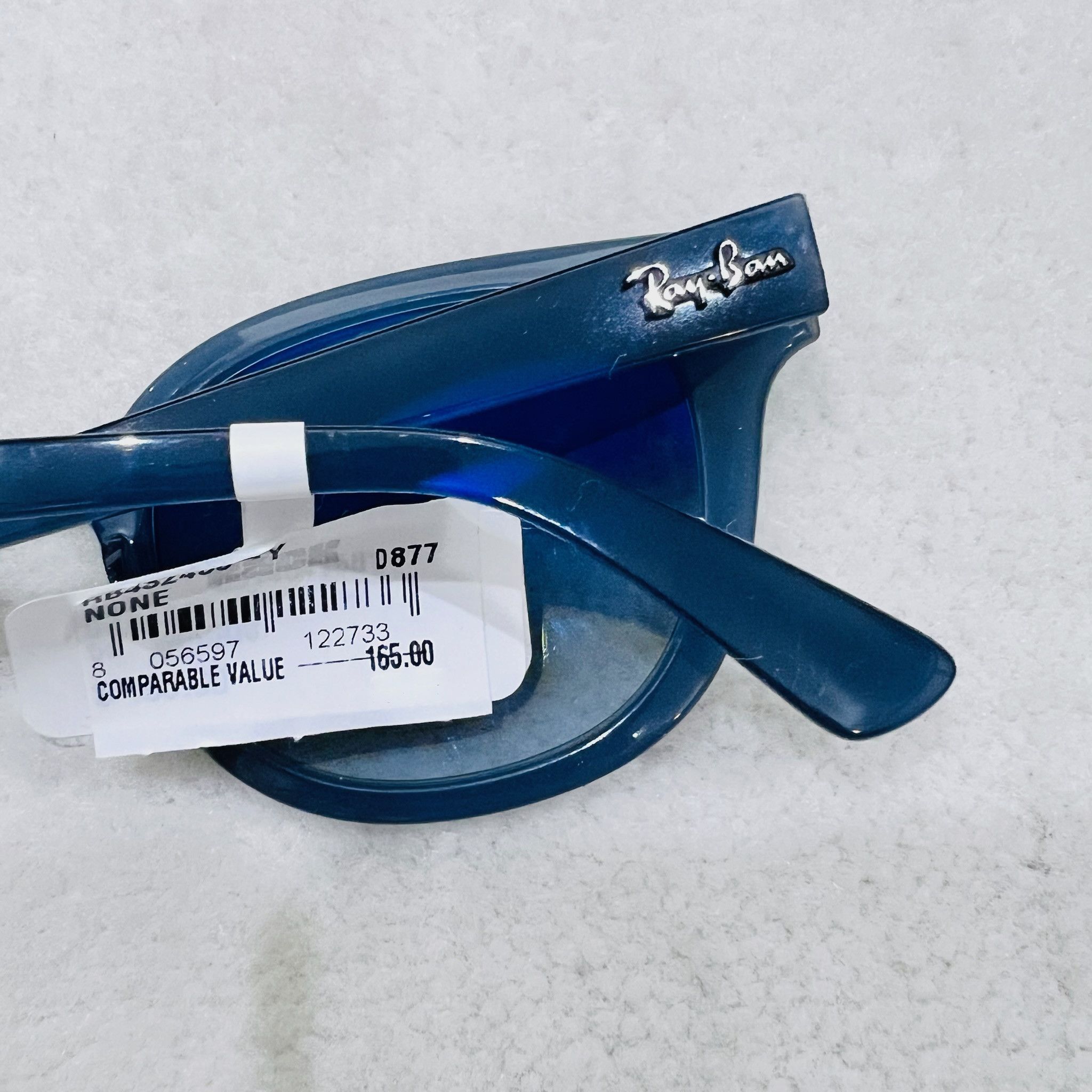 RayBan RayBan RB4324 Transparent Dark Blue Cat Eye Sunglasses Size ONE SIZE - 8 Thumbnail