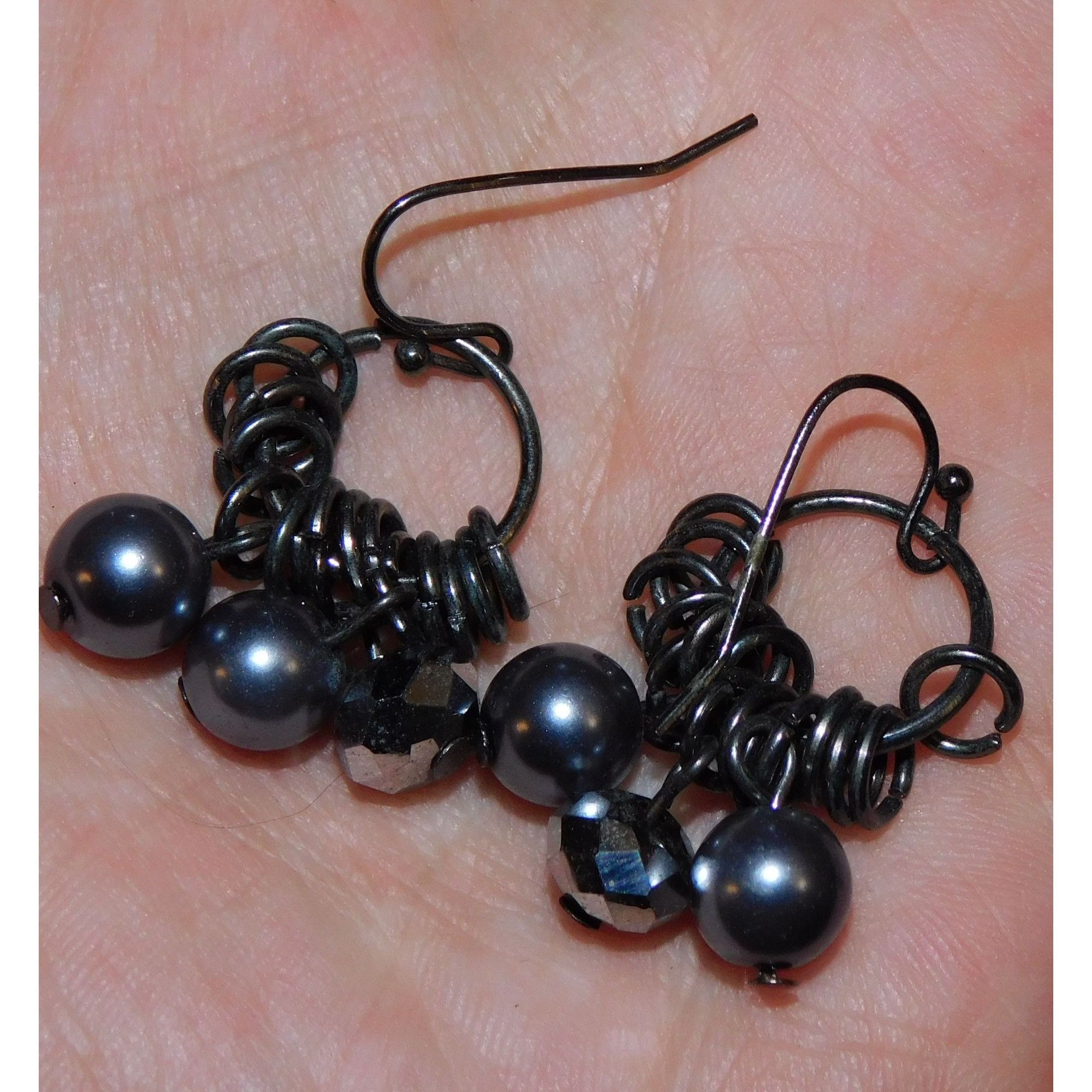 Other Gothic Chain Maille Beaded Drop Earrings Size ONE SIZE - 1 Thumbnail