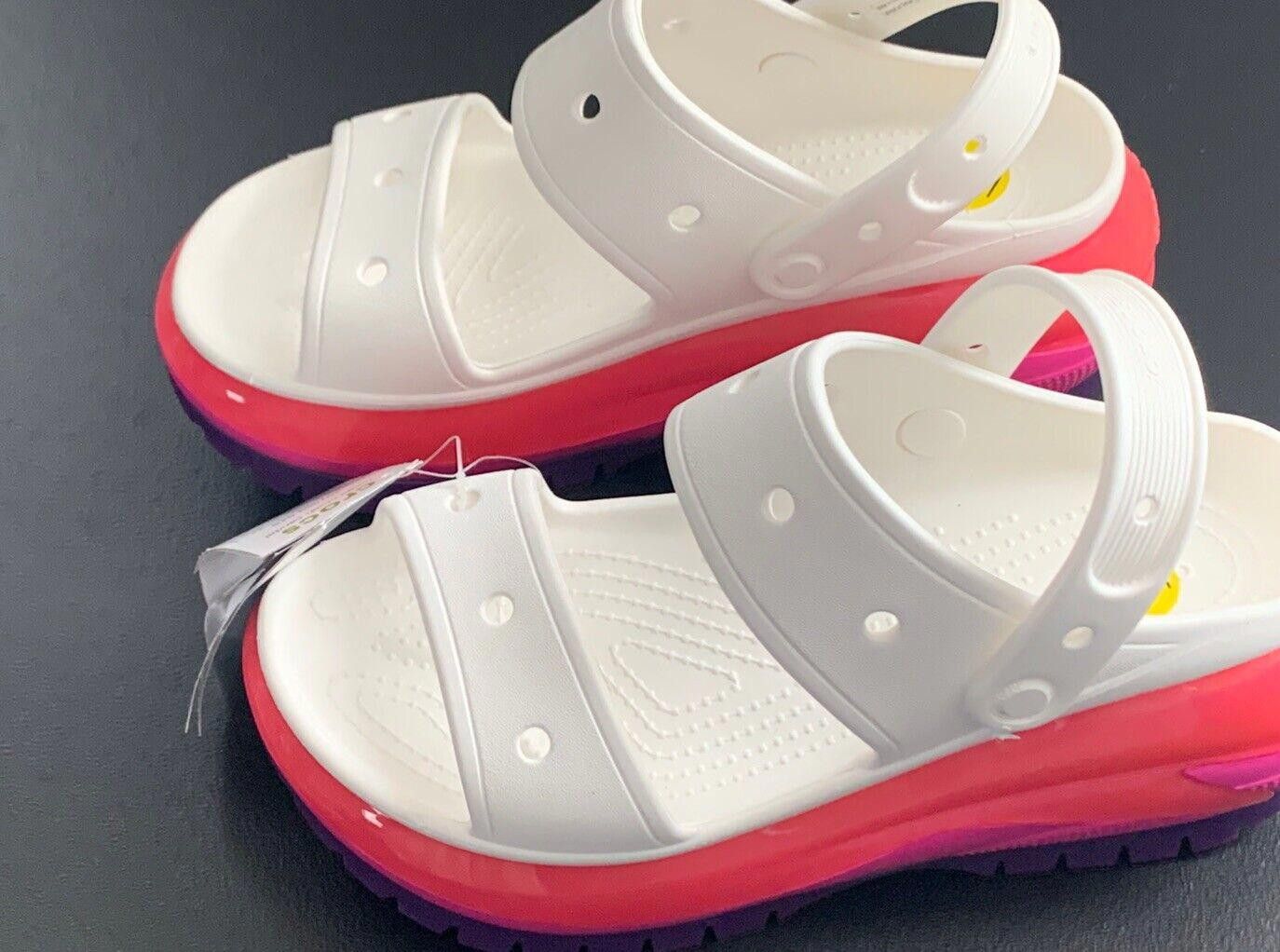 Crocs Crocs Mega Crush Unisex Sandal Platform White Pink Purple Size US 9 / IT 39 - 6 Thumbnail