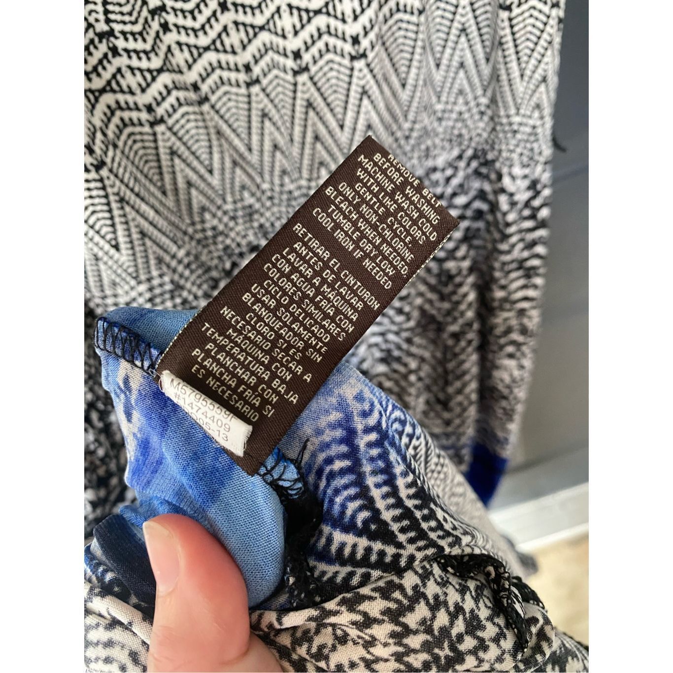 Sever Fever Maxi Dress- Black White Blue Geometric Design, SIze XX Size XXL / US 16-18 / IT 52-54 - 8 Thumbnail