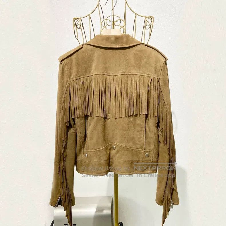 Saint Laurent Paris Saint Laurent Paris Real Leather Fringe Biker Jacket Size XS / US 0-2 / IT 36-38 - 2 Thumbnail