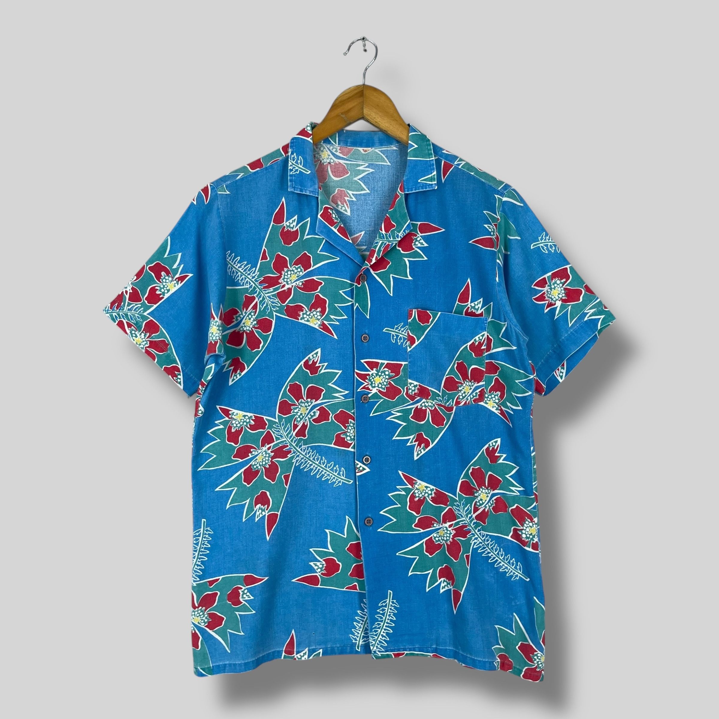 Vintage Vintage Hawaiian Abstract Aloha Tropical Floral Rayon Shirt Size US M / EU 48-50 / 2 - 1 Thumbnail