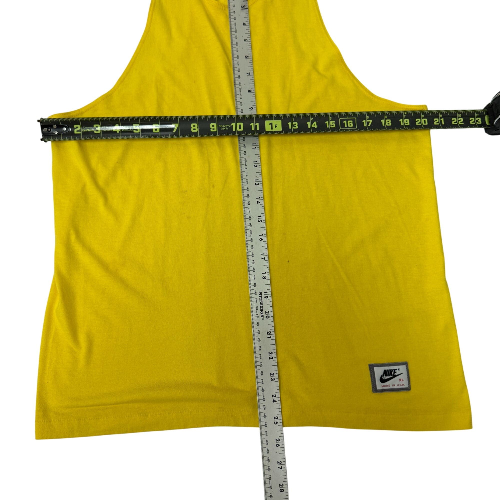 Nike 80's Nike Red Tag Athletic LOGO YELLOW 50/50 Muscle Tank Top Size US XL / EU 56 / 4 - 5 Thumbnail