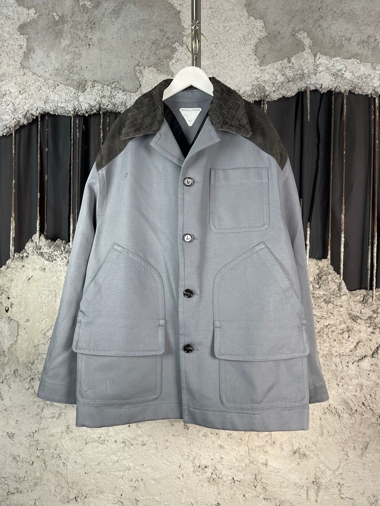Bottega Veneta Gray Utility Jacket with Patch Pockets - Size S Size US S / EU 44-46 / 1 - 1 Thumbnail