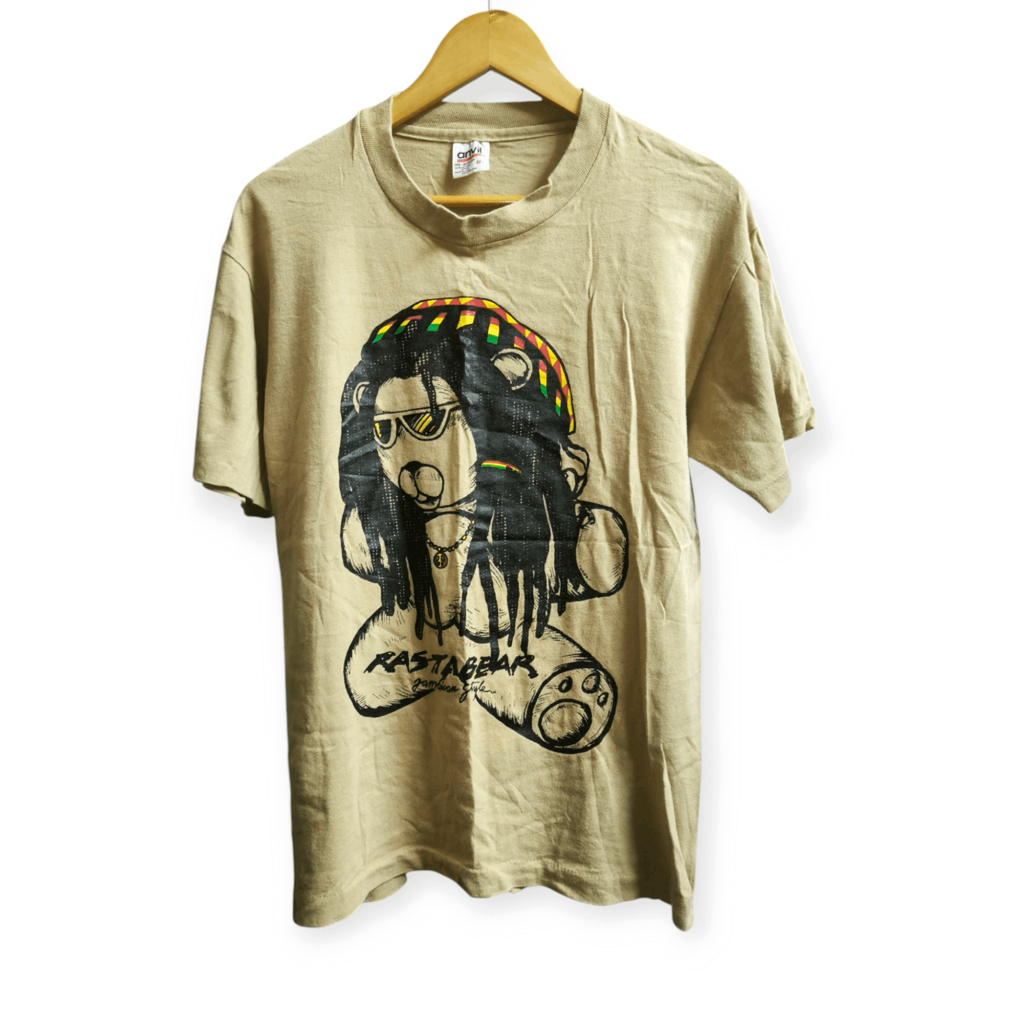 Anvil × Vintage 90s Rastabear Jamaica Style Tee Size US M / EU 48-50 / 2 - 2 Thumbnail