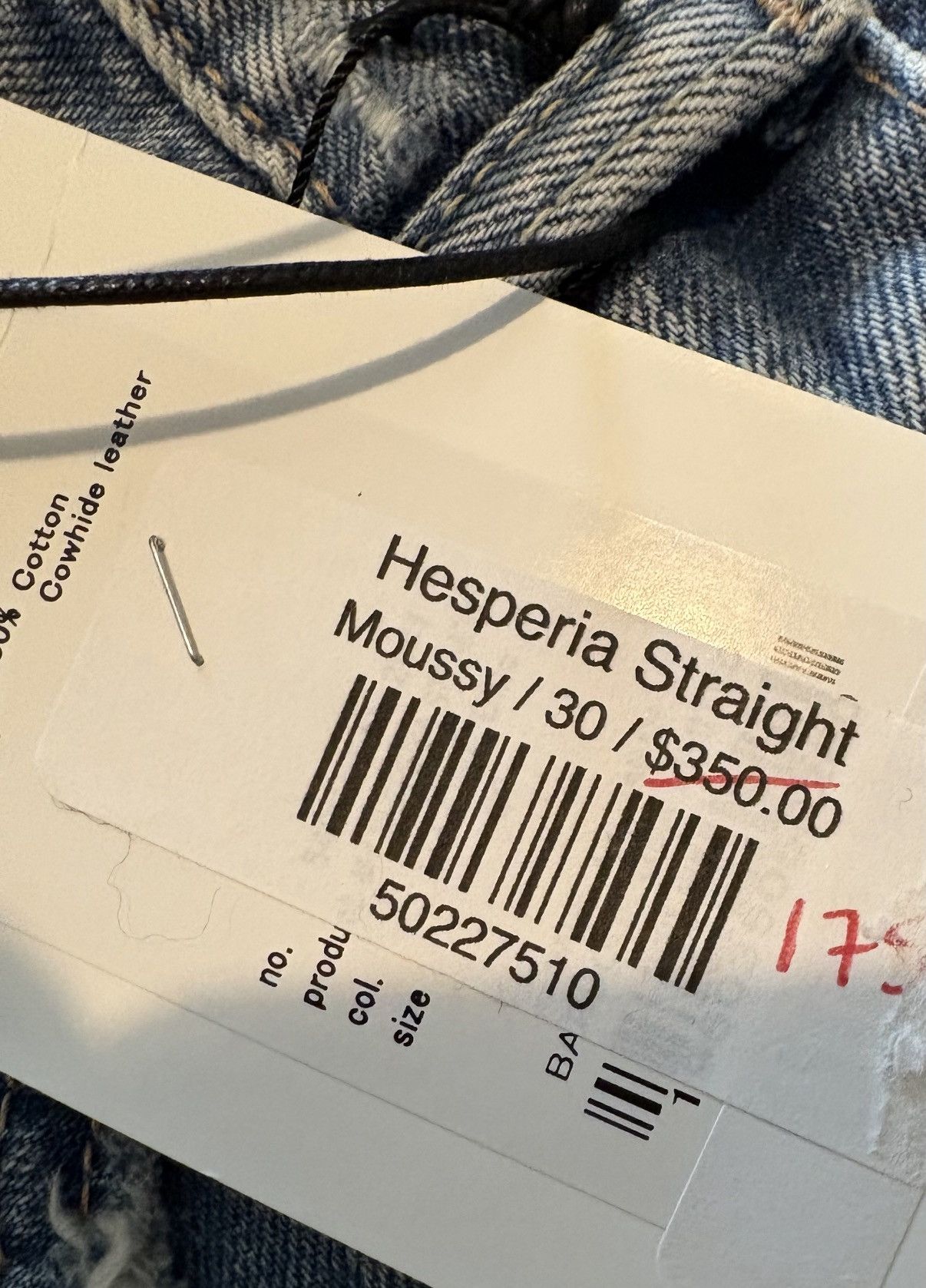 MOUSSY MOUSSY Vintage Hesperia Straight Jeans Size 32" / US 10 / IT 46 - 4 Thumbnail