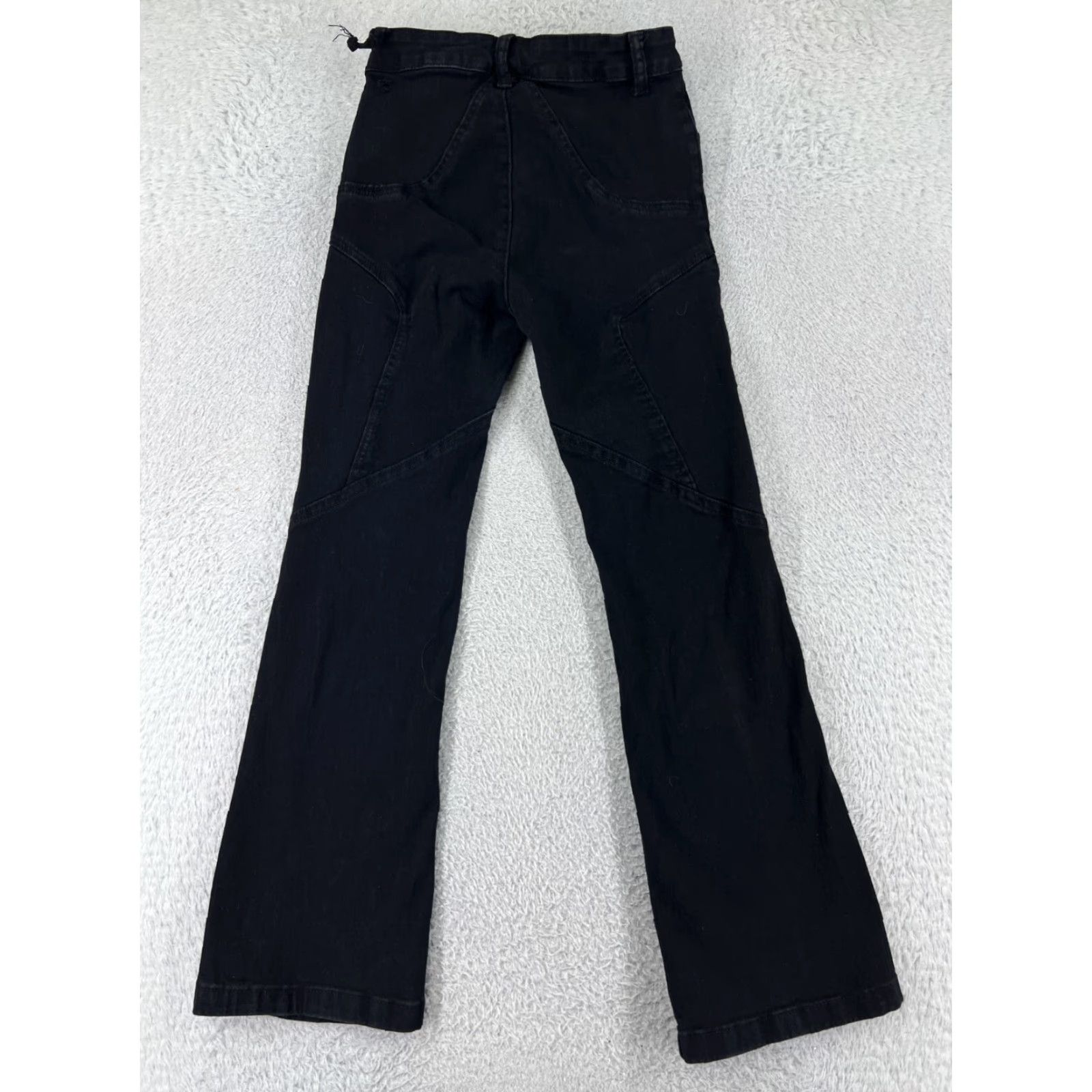 Shein SheIn Jeans Flared Pants Womens Small Black Denim Cotton Blend Stretch Mid Rise Jeans Size 28" / US 6 / IT 42 - 2 Thumbnail