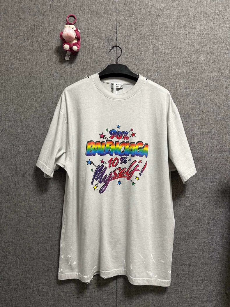 Balenciaga Balenciaga Rainbow Crack Print T-shirt - dmc Size US M / EU 48-50 / 2 - 1 Thumbnail