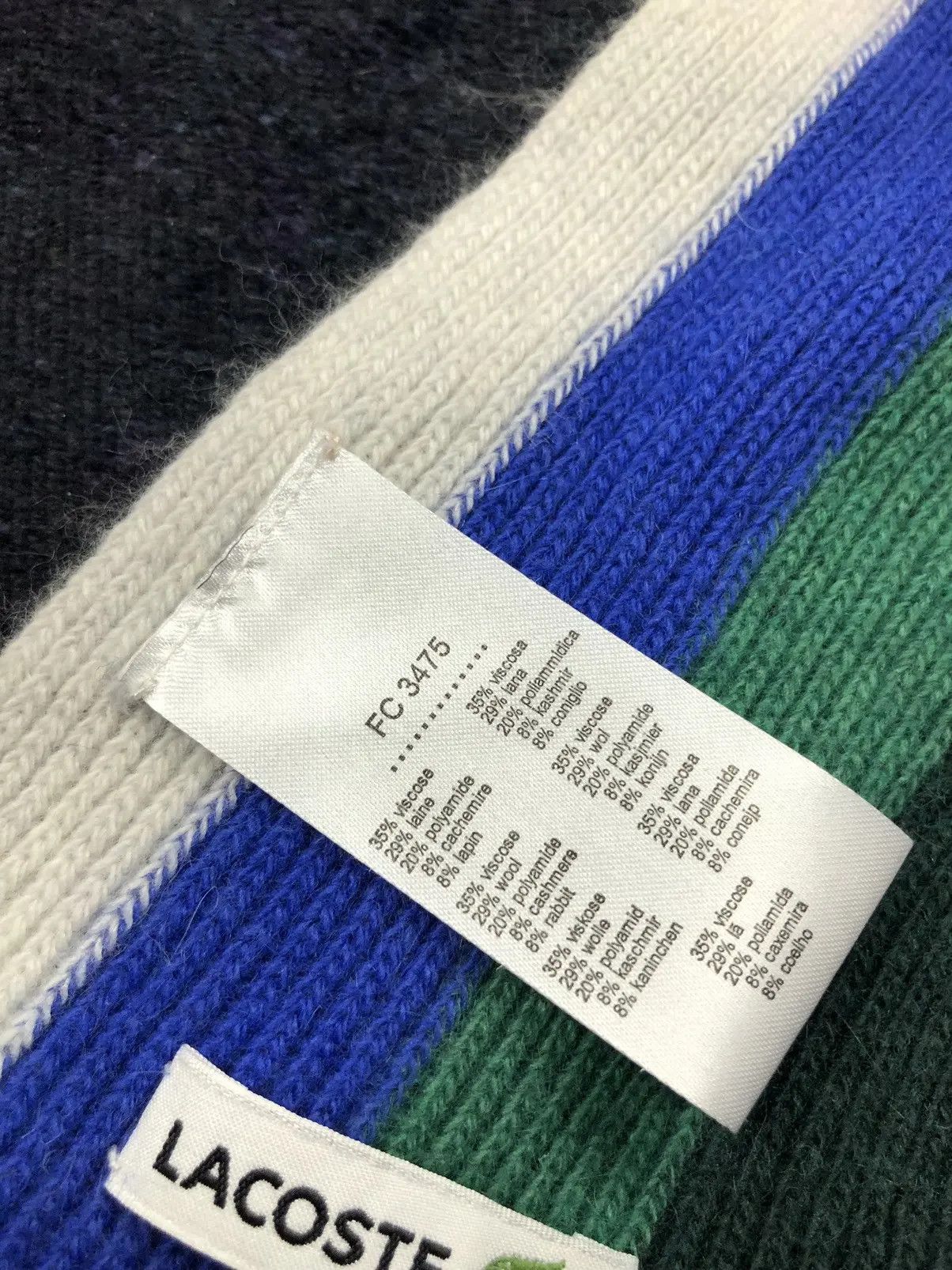 Lacoste LACOSTE Hype Mini Logo Multicolor Scarf Streetwear Casual Size ONE SIZE - 7 Thumbnail