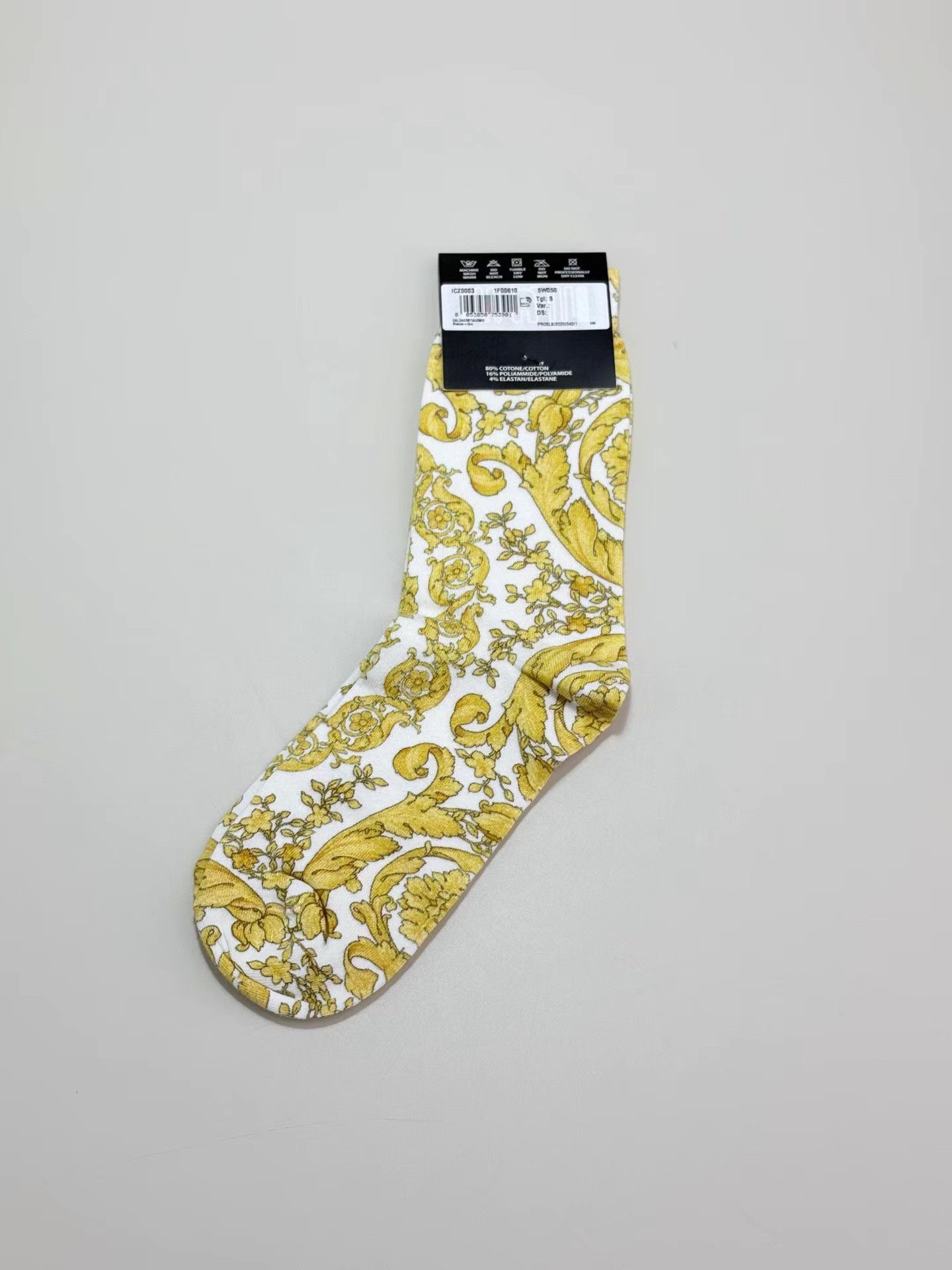 Versace VERSACE Yellow Long Socks Size ONE SIZE - 2 Thumbnail