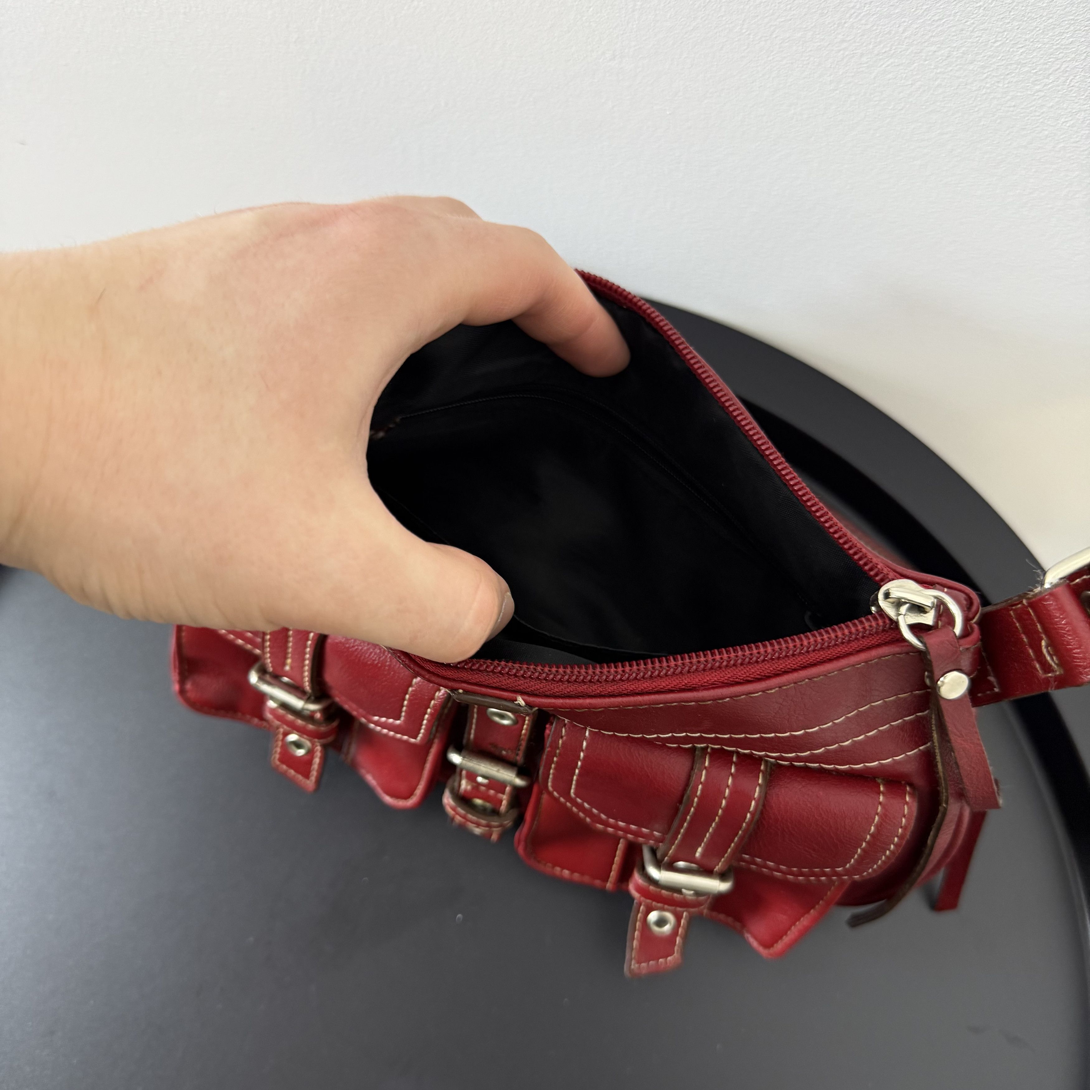 Vintage Vintage PURE Red Women's Shoulder Cargo Bag Size ONE SIZE - 6 Thumbnail