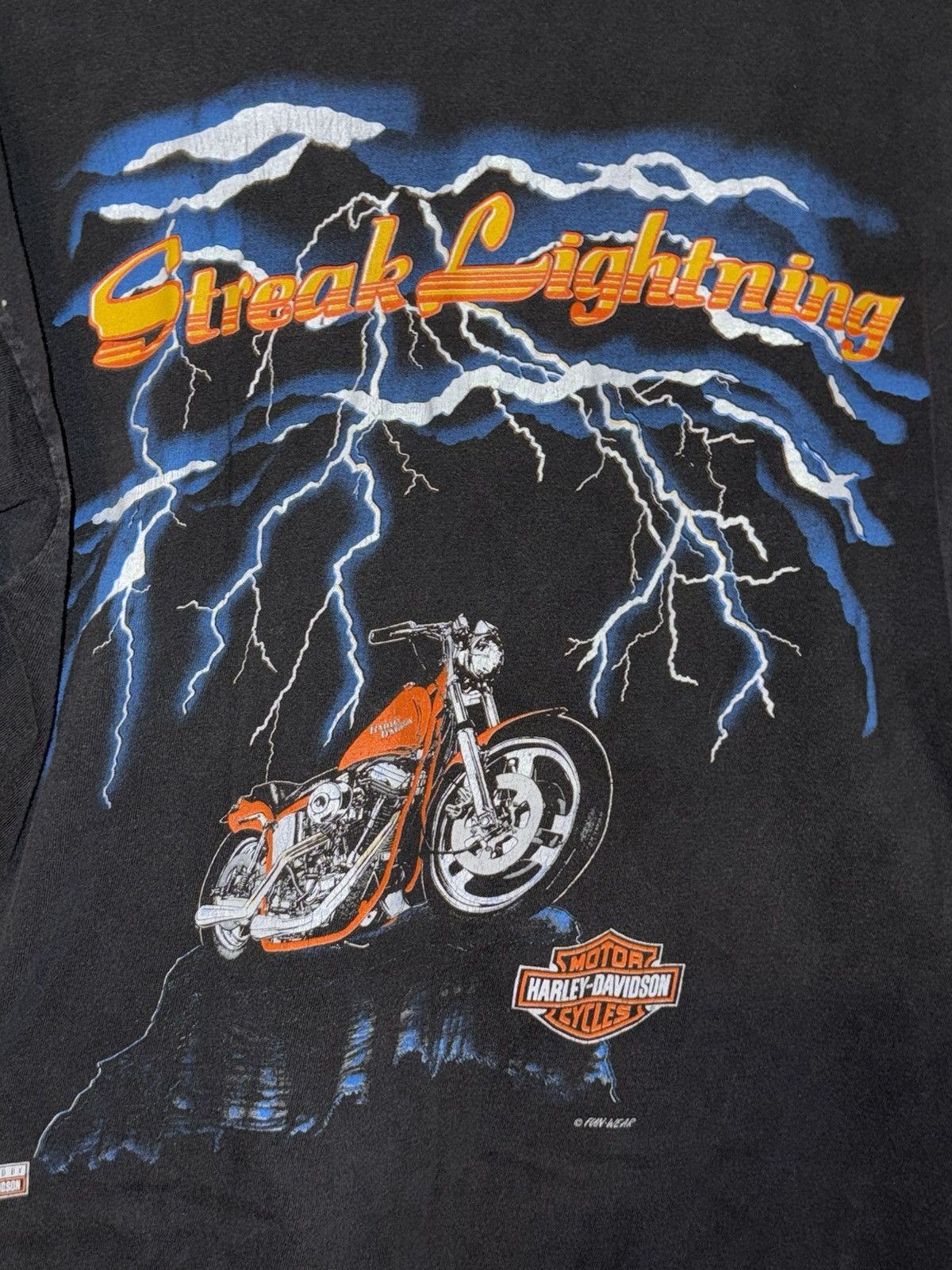 Harley Davidson Harley Davidson Motorcycle Streak Lightning Shirt Mens LG Size US L / EU 52-54 / 3 - 21 Thumbnail
