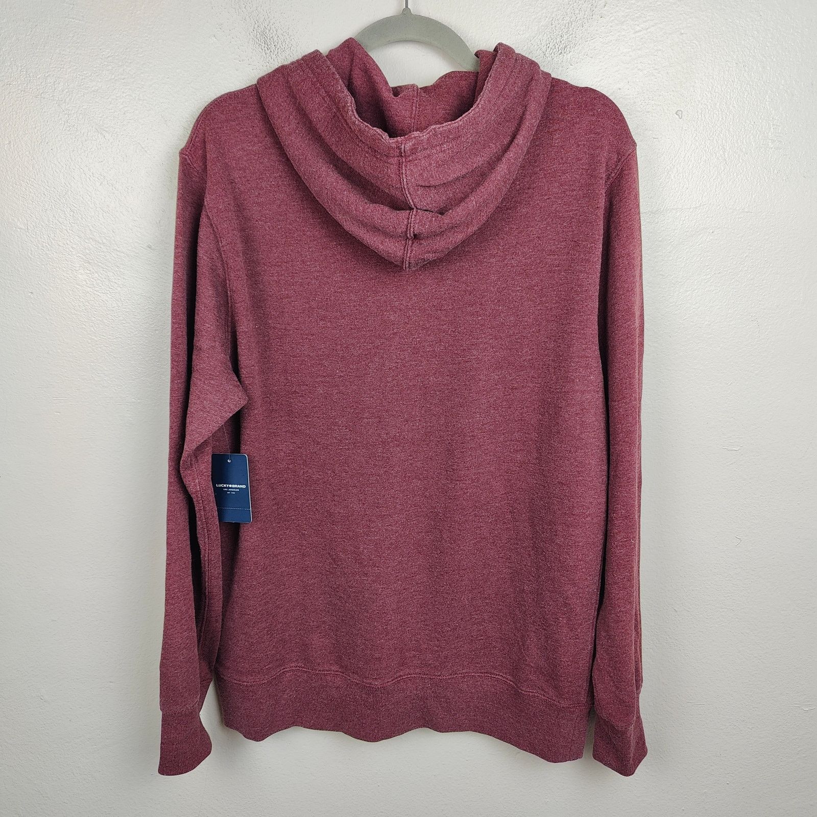 Lucky Brand Lucky Brand Venice Burnout Hoodie Mens Medium Burgundy Size US M / EU 48-50 / 2 - 3 Thumbnail