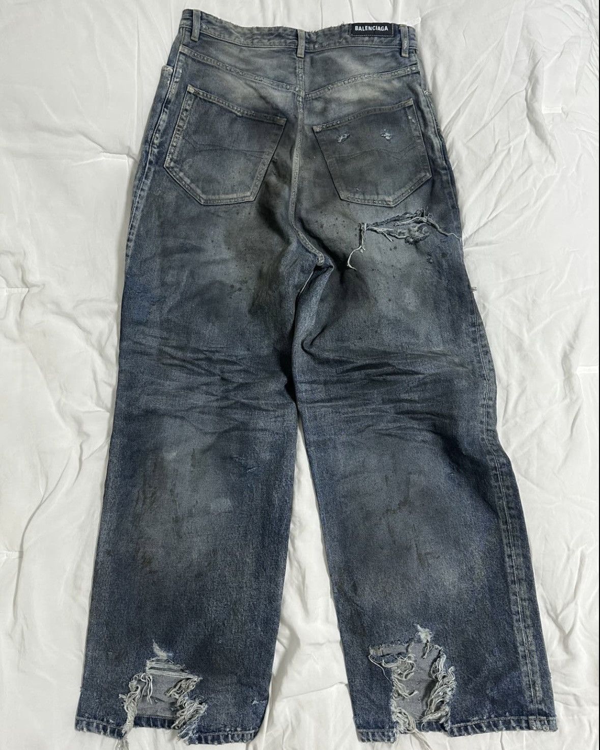 Balenciaga Balenciaga Summer Mud Show Destroyed Denim Baggy Jean Size US 31 - 2 Thumbnail