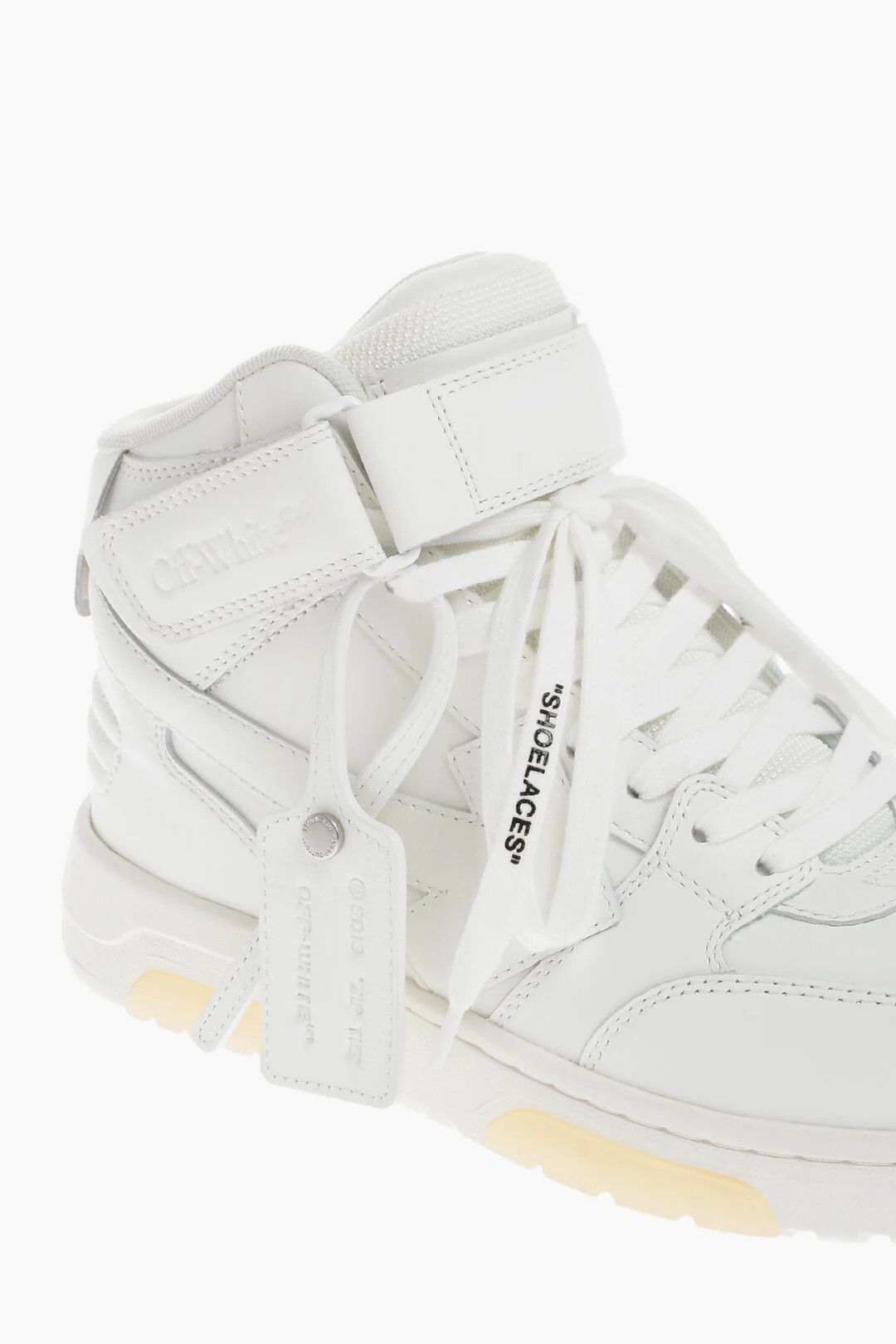 Off-White og1mm0426 Leather High-Top Sneakers in White Size US 7 / EU 40 - 4 Thumbnail