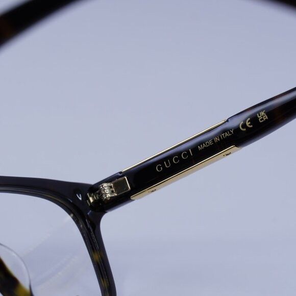 Gucci Gucci GG1192O 002 Eyeglasses Havana 49mm Square Frame Size ONE SIZE - 8 Thumbnail