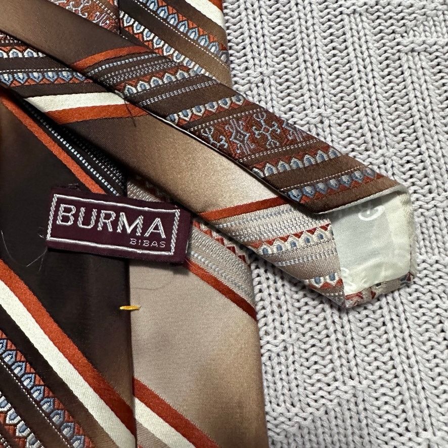 Vintage Vintage 70s Burma brown southwest striped tie Size ONE SIZE - 3 Thumbnail