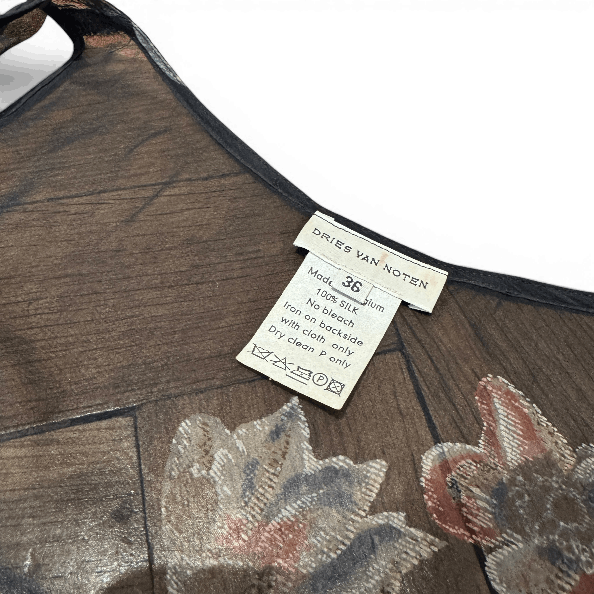 Dries Van Noten 90s Sheer Floral Silk Dress Size S / US 4 / IT 40 - 4 Thumbnail