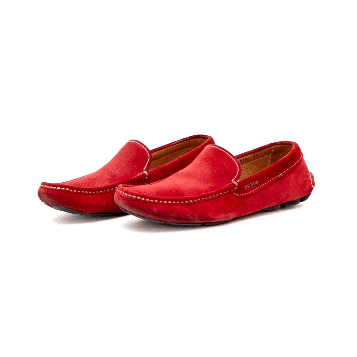 Prada PRADA Red Suede Driving Moccasins Casual Loafers Men’s 9.5US Size US 9.5 / EU 42-43 - 1 Thumbnail