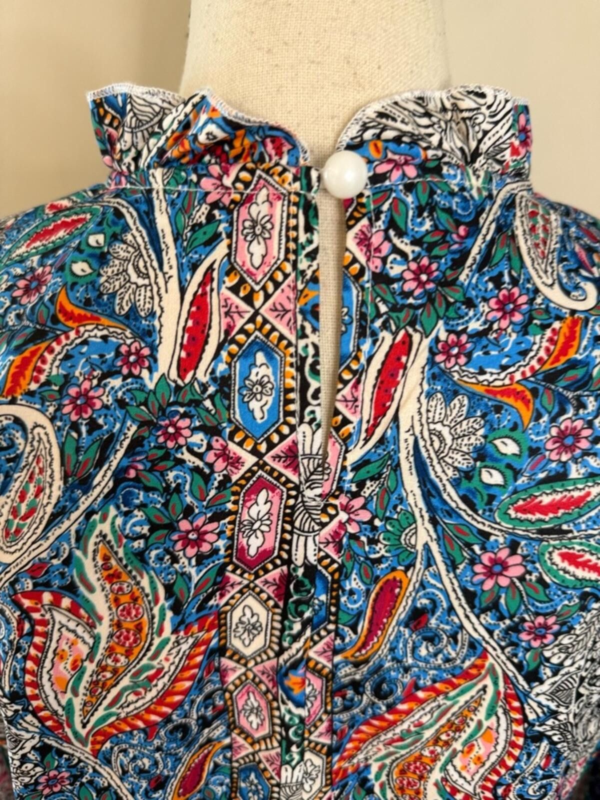 Other Floral paisley top colorful ruffled long sleeve SZ SM Size S / US 4 / IT 40 - 4 Thumbnail