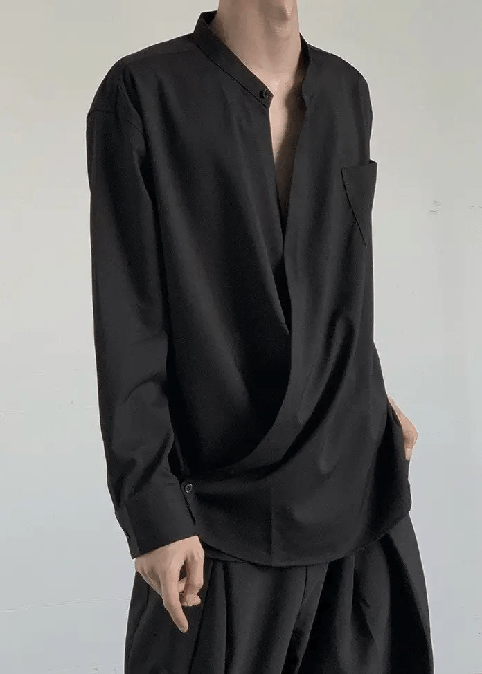 Japanese Brand × Vintage Cleanfit retro fashion wrap shirt Size US XL / EU 56 / 4 - 3 Thumbnail