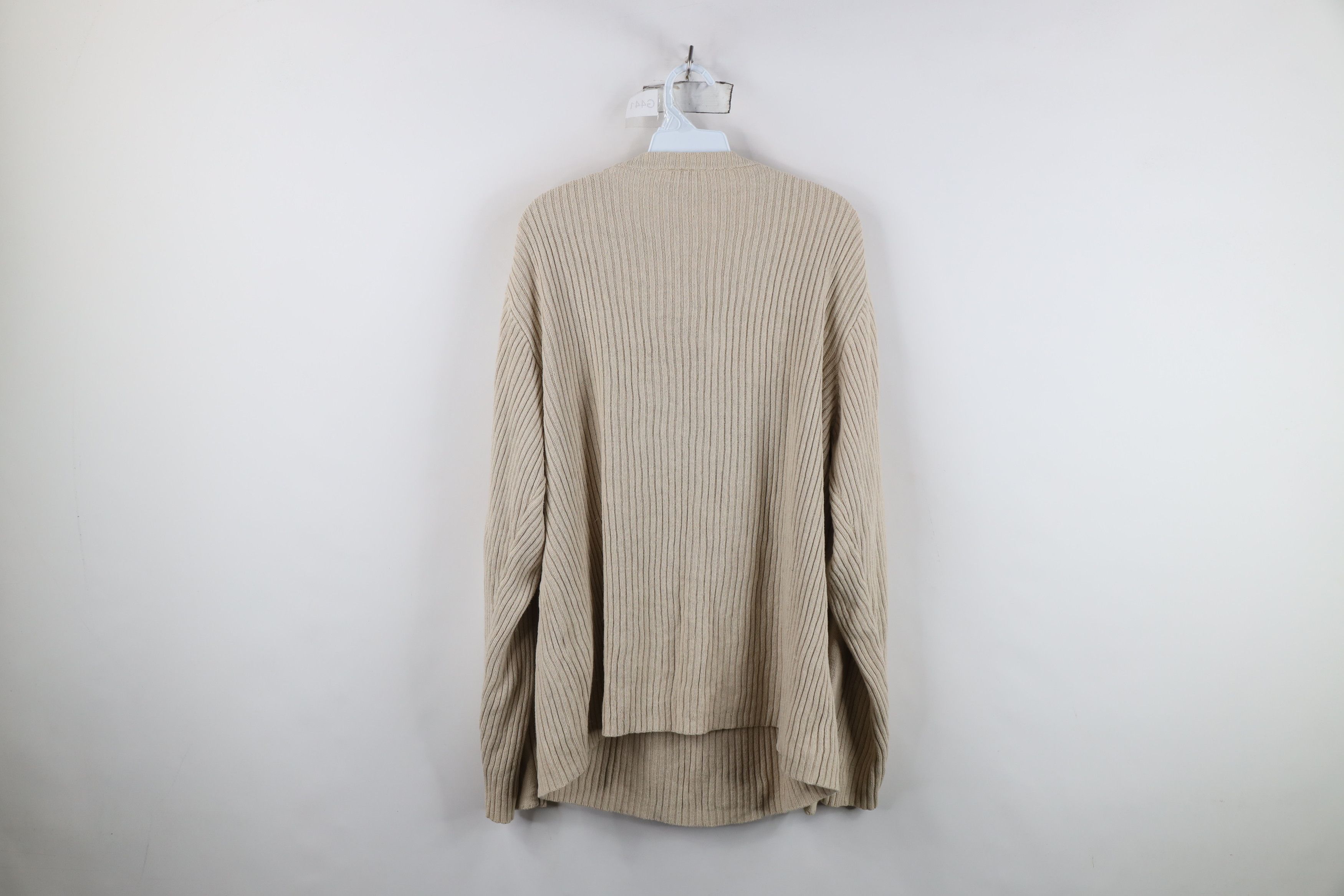 Nautica Vintage 90s Nautica Ribbed Knit Crewneck Sweater Beige Size US XL / EU 56 / 4 - 10 Thumbnail