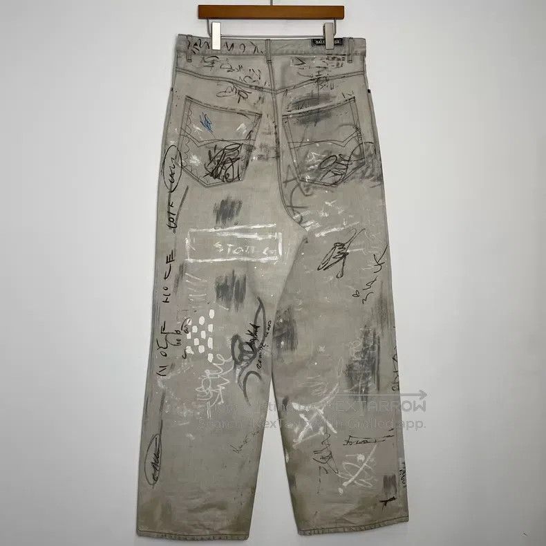 Balenciaga Balenciaga size M Hand-painted graffiti dirty baggy jeans Size US 27 - 2 Thumbnail