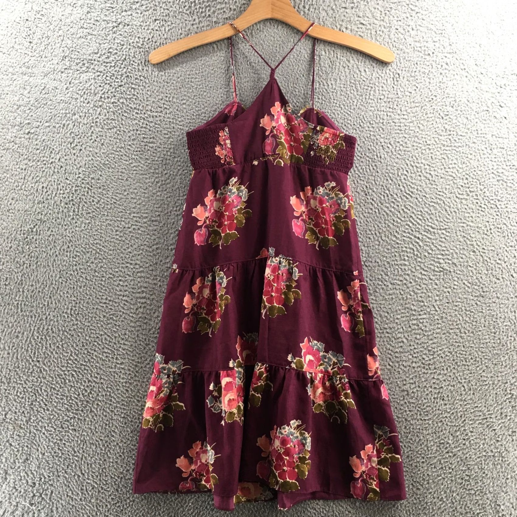 American Eagle Outfitters American Eagle Outfitters Dress Womens 6 Purple Floral Print A-Line Spaghetti Strap Sleeveless Casual Fit & Flare Knee Length Ladies Size M / US 6-8 / IT 42-44 - 7 Thumbnail