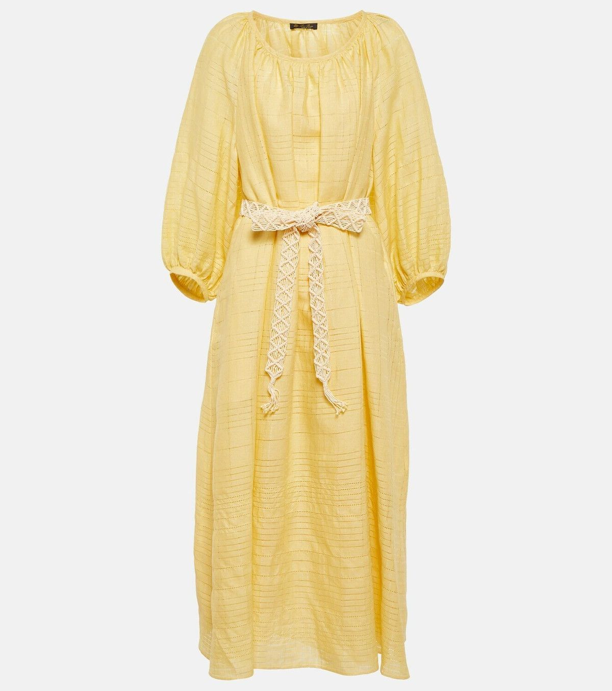 Loro Piana o1srvl11e0824 Medea Needle Midi Dress in Yellow Size M / US 6-8 / IT 42-44 - 1 Thumbnail