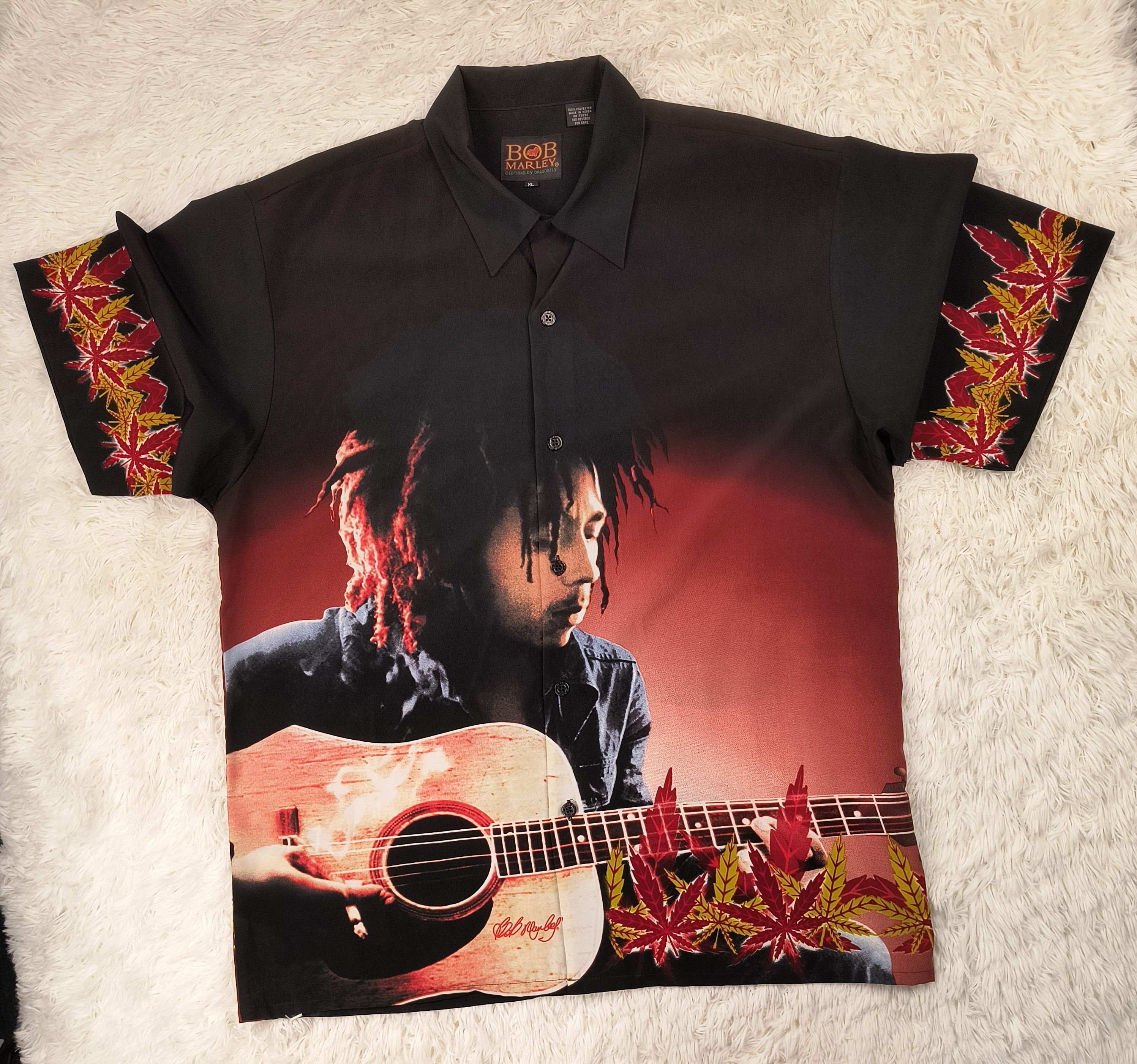 Bob Marley Vintage Bob Marley song of freedom 90s button up shirt Size US XL / EU 56 / 4 - 2 Thumbnail