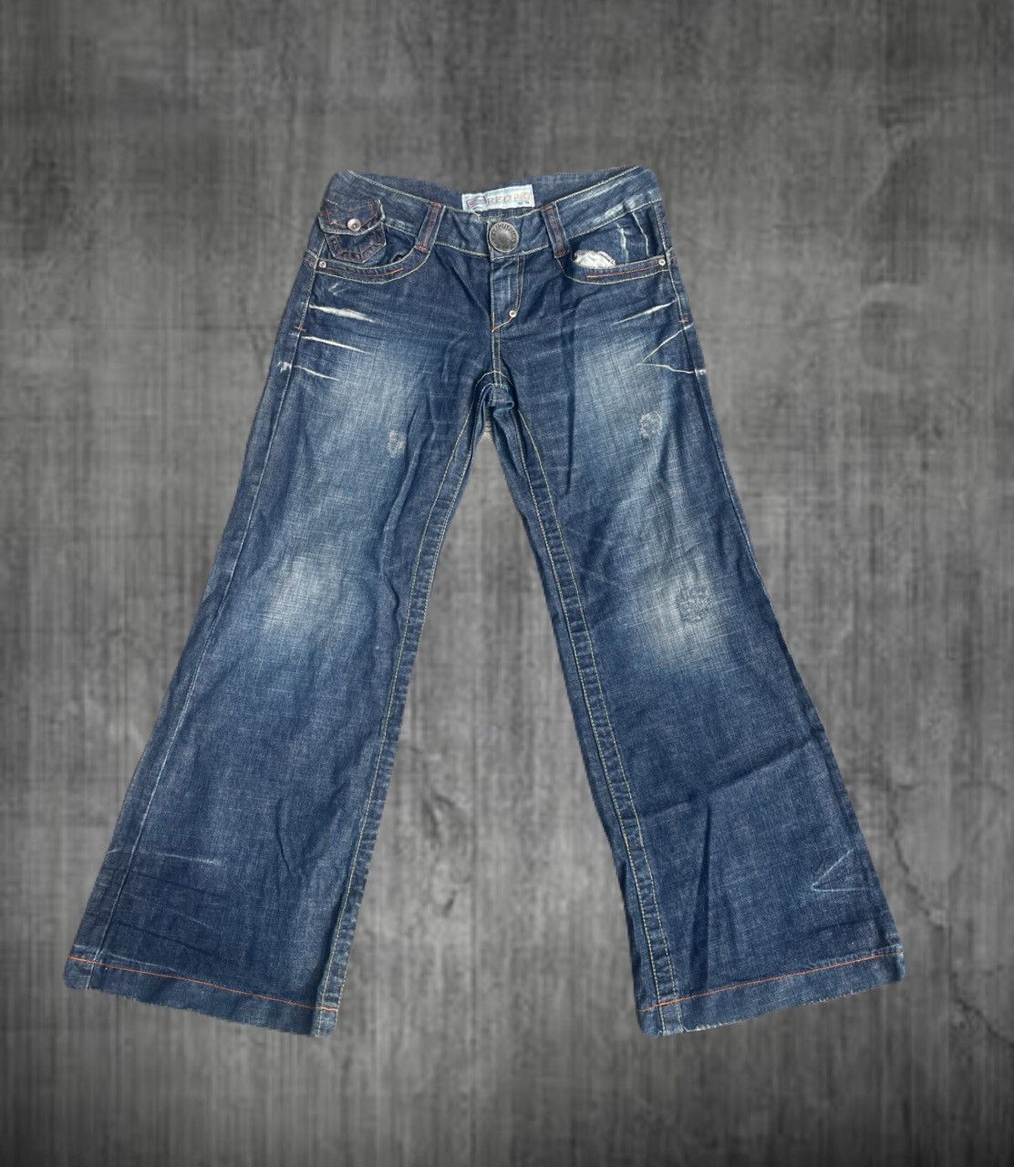 If Six Was Nine 2000s REDPEPPER Distressed Super Flare Jeans Y2K Gyaruo Vkei Size US 33 - 1 Thumbnail