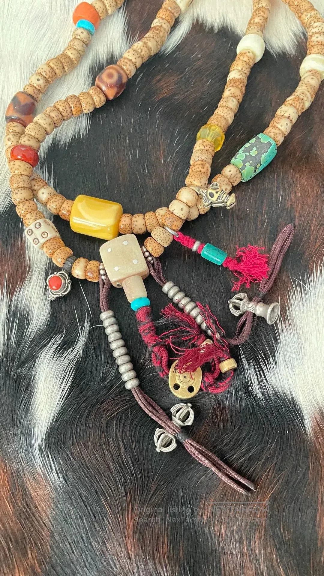 Japanese Brand Tibetan Cow Bone 108 Bead Bracelet. Size ONE SIZE - 4 Thumbnail