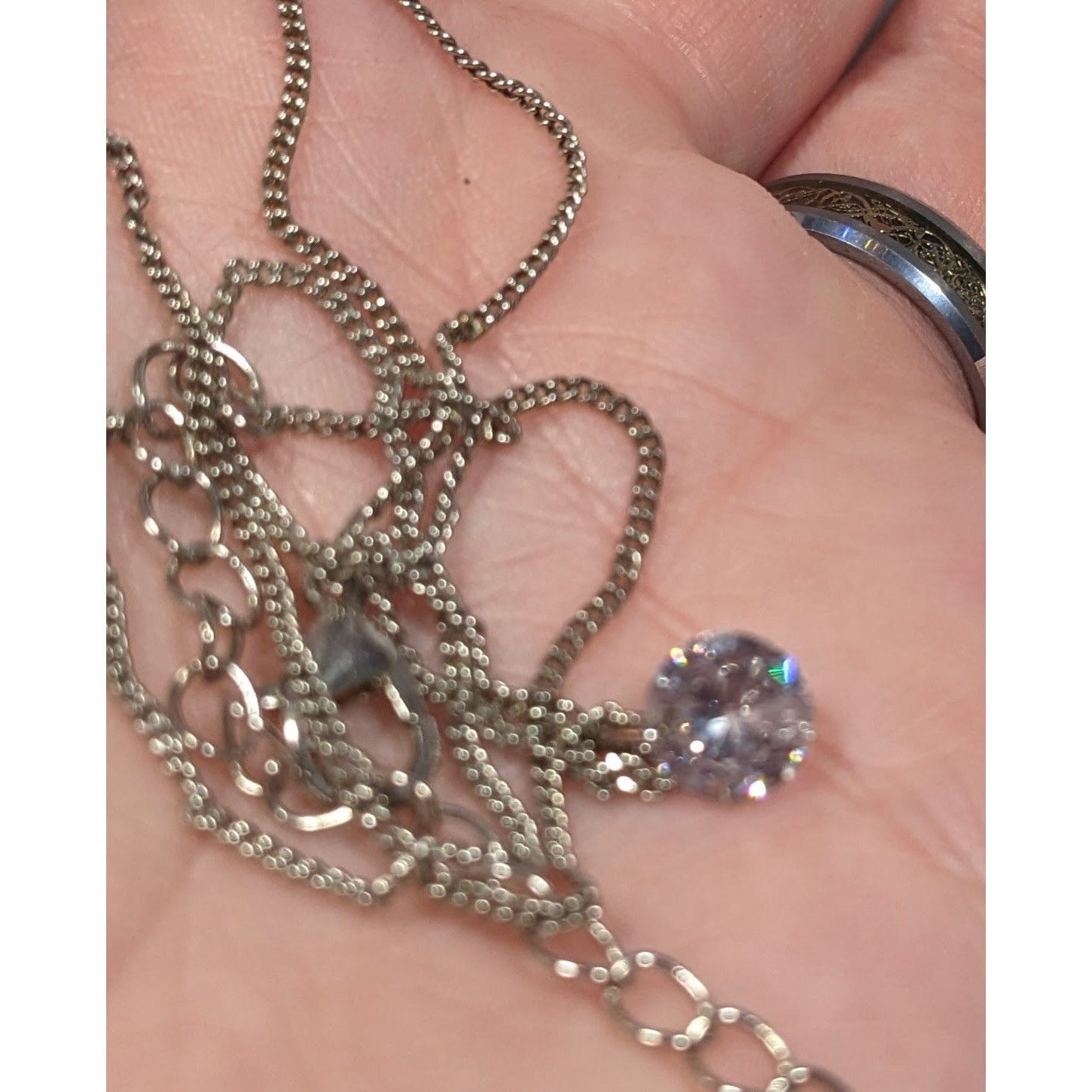 Other Minimalist Dainty Circular Cubic Zirconia Pendant On Silver Size ONE SIZE - 4 Thumbnail